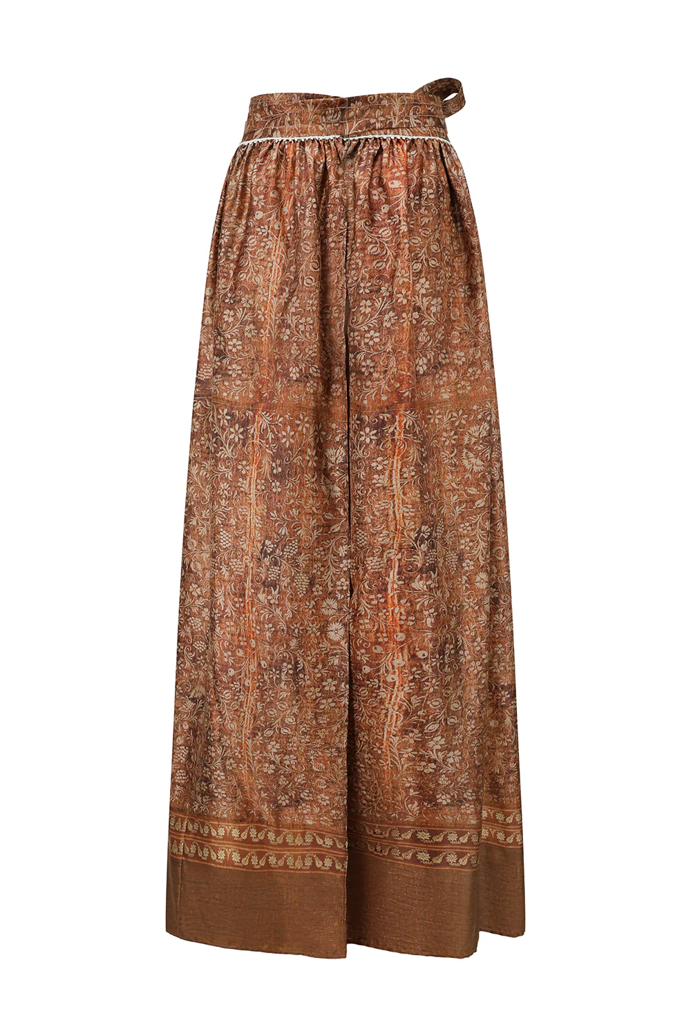 INTO THE EAST 2025 Autumn/Winter Brown Floral Silk Apron ITE-E1DGAW131TN21SK-HE Brown - Image 2