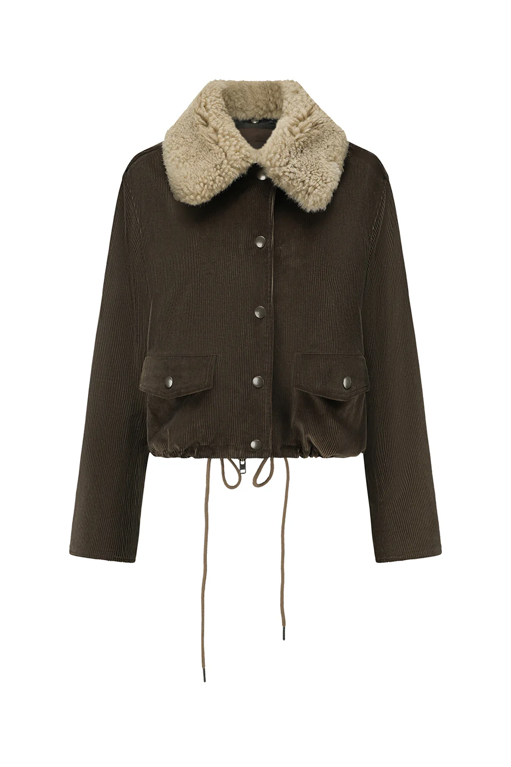 INTO THE EAST 2025 Autumn/Winter Deep Moss Green Fur Collar Two-Piece Short Jacket Set ITE-E1DGAW036GR20JK-LV Green