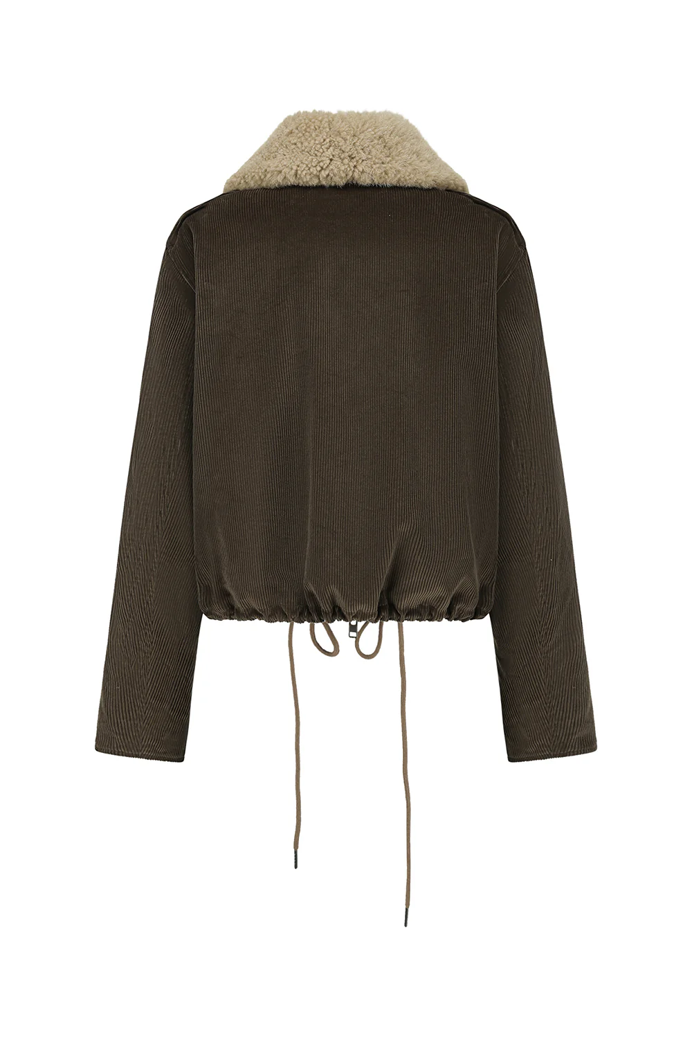 INTO THE EAST 2025 Autumn/Winter Deep Moss Green Fur Collar Two-Piece Short Jacket Set ITE-E1DGAW036GR20JK-LV Green - Image 2