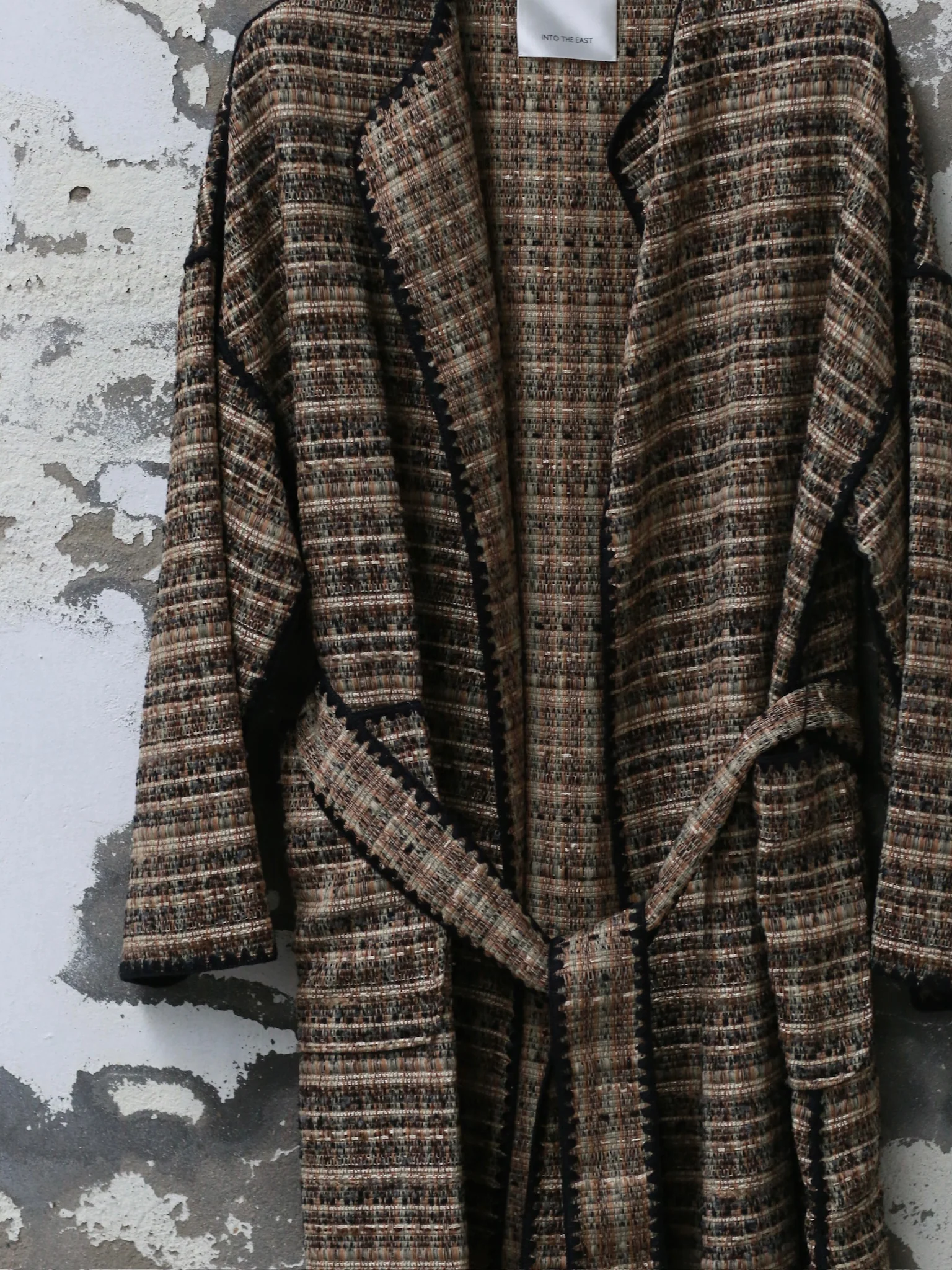 INTO THE EAST 2025 Autumn/Winter Green and Brown Blended Plaid Duffle Vest/Blended Hooded Jacket/Coat ITE-E1DGAW143GBR20CO-LZ Coat (E1DGAW139GBR20VE) - Image 9