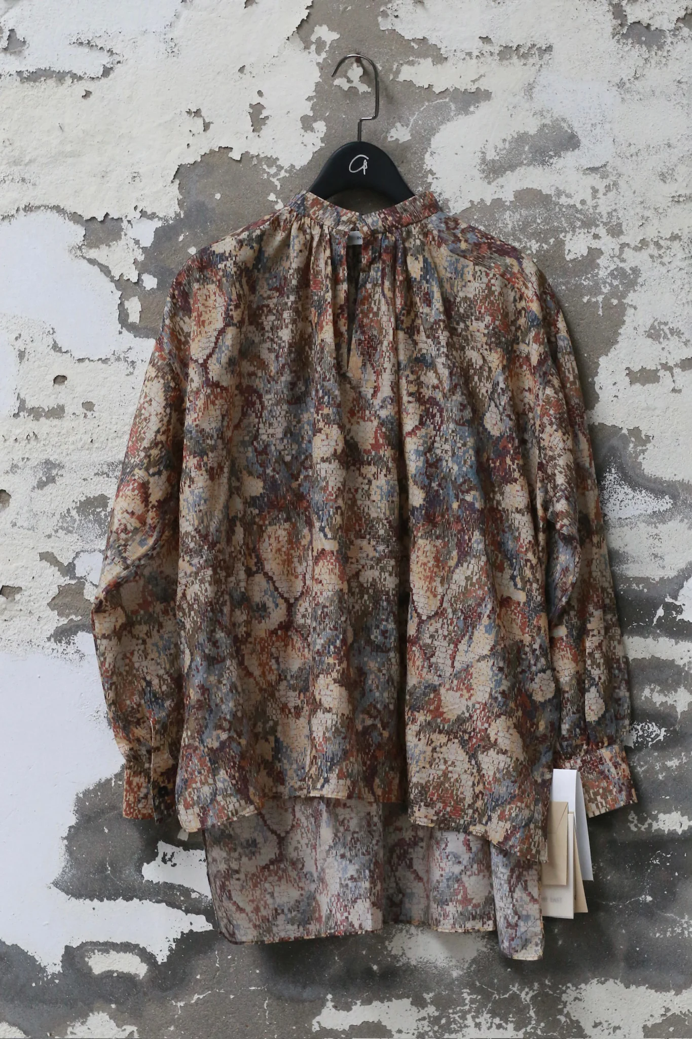INTO THE EAST 2025 Autumn/Winter Mosaic Print Silk-Cotton Top / Wide Waist Pleated Silk-Cotton Skirt ITE-E1DGAW079NCC21TP-HUA Top - Image 5