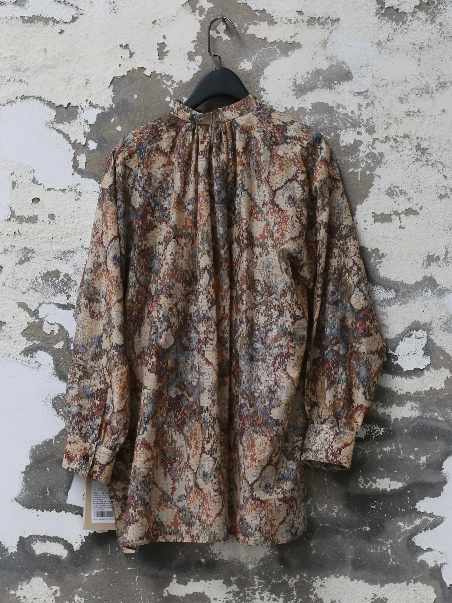 INTO THE EAST 2025 Autumn/Winter Mosaic Print Silk-Cotton Top / Wide Waist Pleated Silk-Cotton Skirt ITE-E1DGAW079NCC21TP-HUA Top - Image 8
