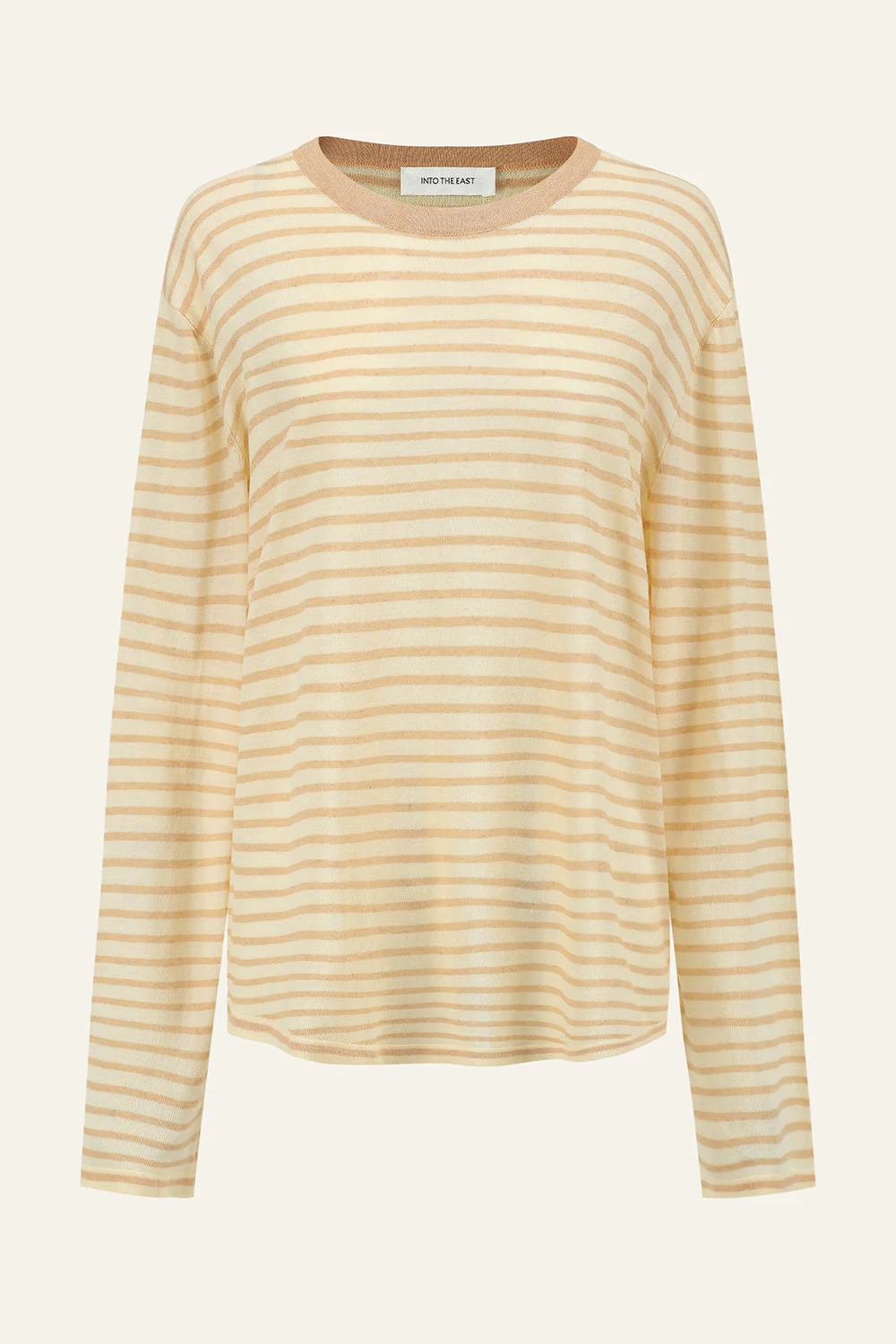 INTO THE EAST 2026 Spring/Summer Knitted Long-Sleeve T-Shirt ITE-E1JBSSKT20005YS-HUANG Yellow Stripes