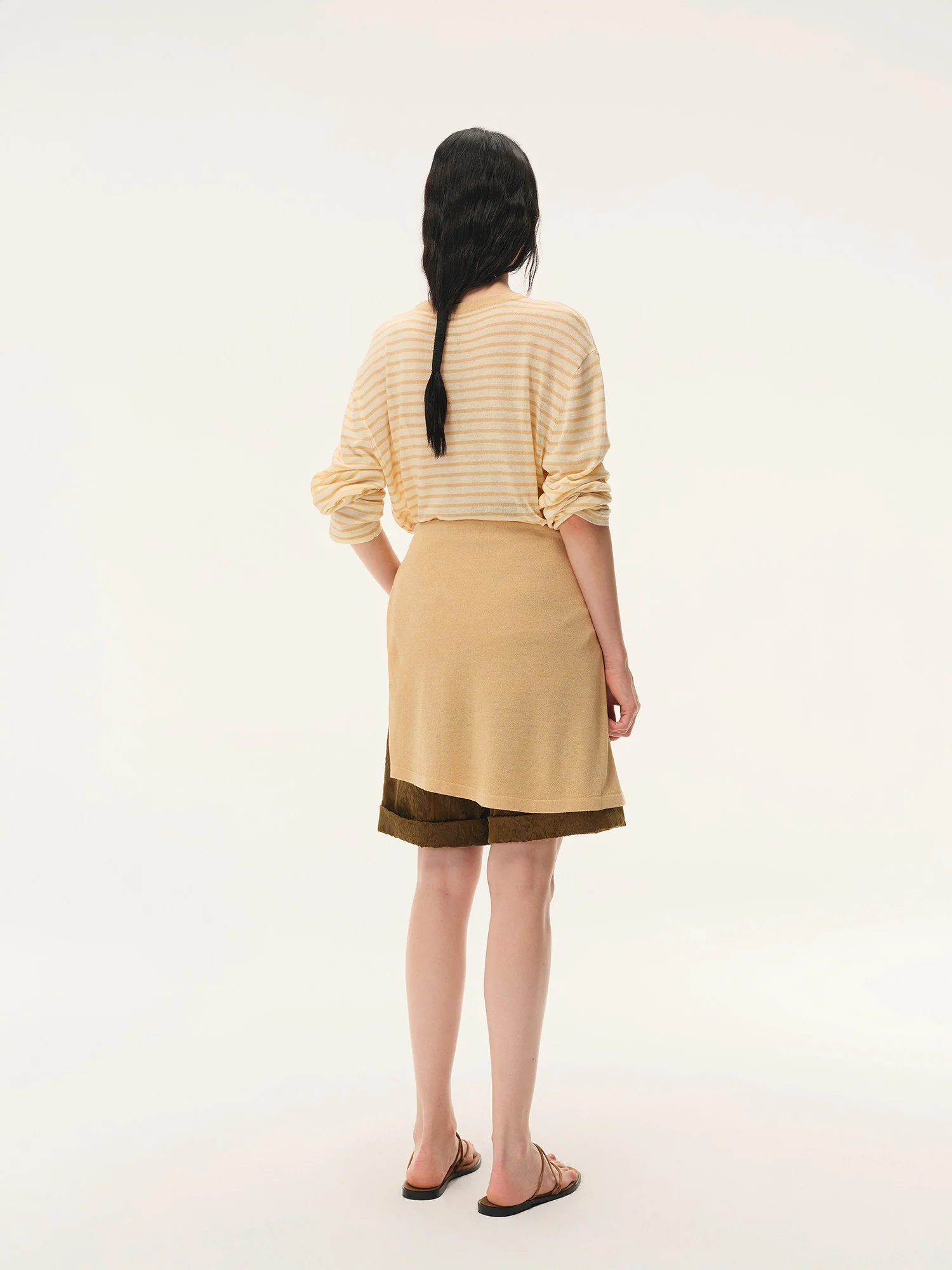 INTO THE EAST 2026 Spring/Summer Knitted Long-Sleeve T-Shirt ITE-E1JBSSKT20005YS-HUANG Yellow Stripes - Image 14