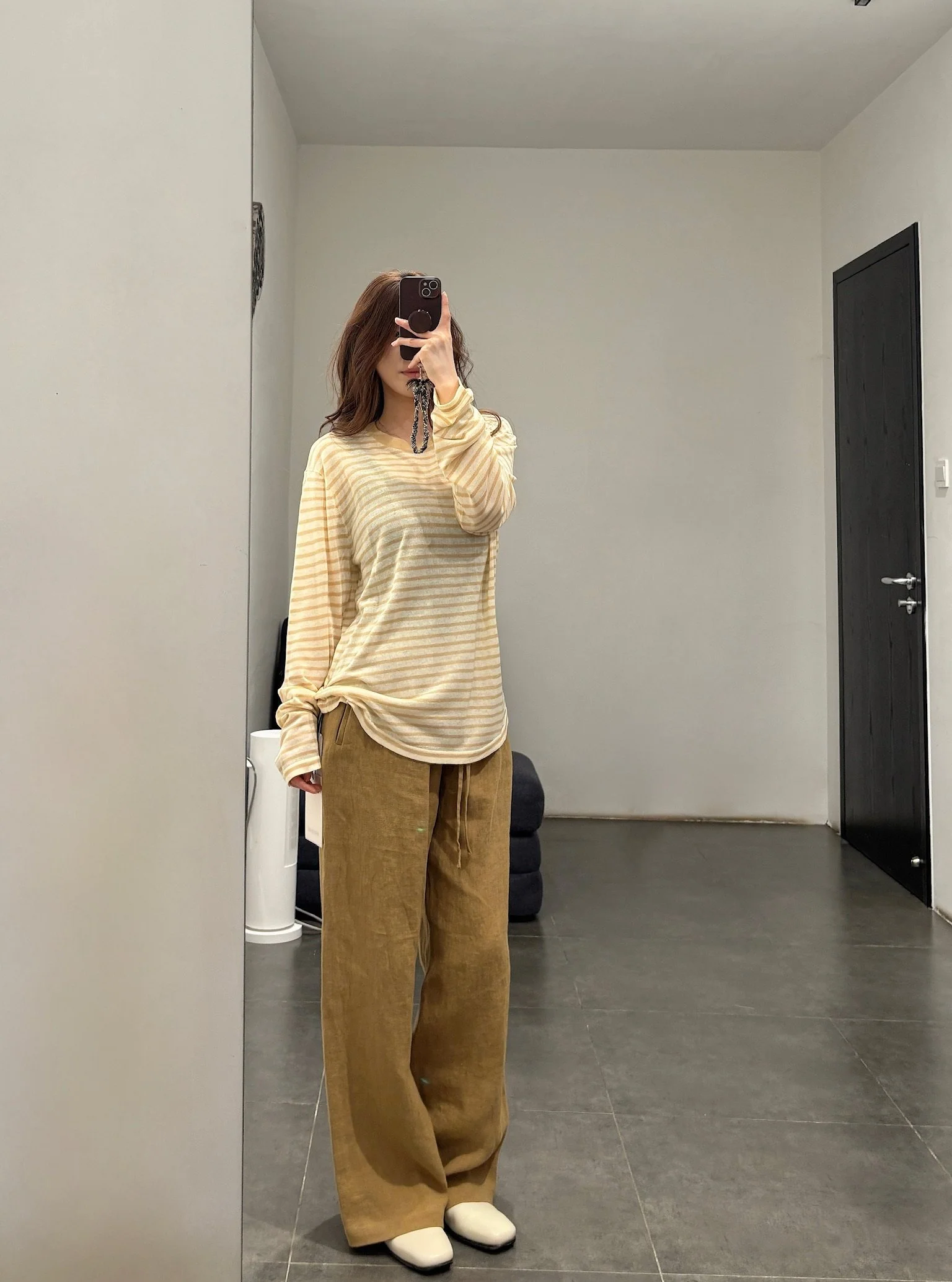 INTO THE EAST 2026 Spring/Summer Knitted Long-Sleeve T-Shirt ITE-E1JBSSKT20005YS-HUANG Yellow Stripes - Image 15