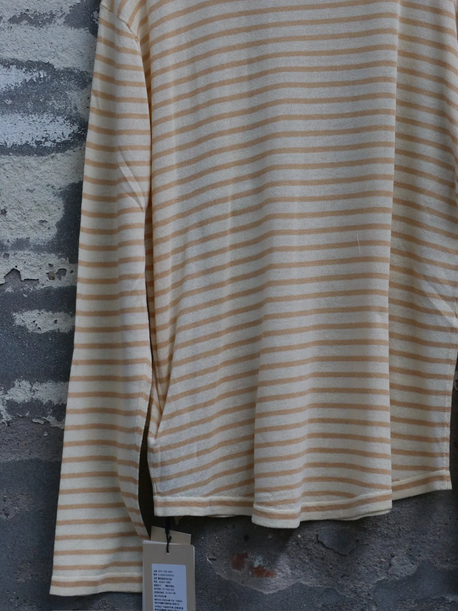 INTO THE EAST 2026 Spring/Summer Knitted Long-Sleeve T-Shirt ITE-E1JBSSKT20005YS-HUANG Yellow Stripes - Image 3