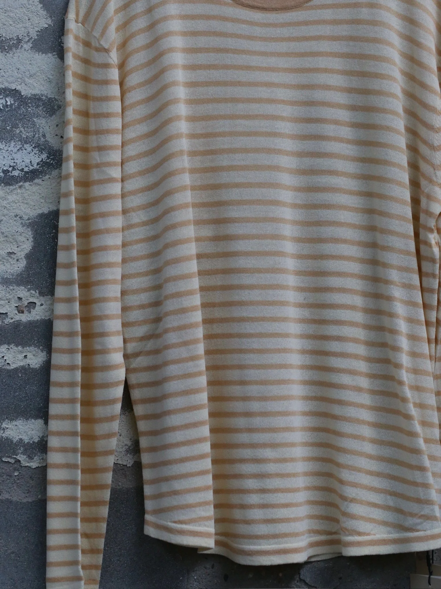INTO THE EAST 2026 Spring/Summer Knitted Long-Sleeve T-Shirt ITE-E1JBSSKT20005YS-HUANG Yellow Stripes - Image 4