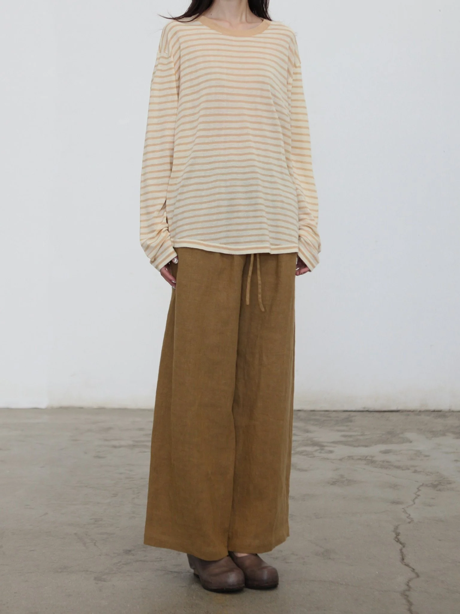 INTO THE EAST 2026 Spring/Summer Knitted Long-Sleeve T-Shirt ITE-E1JBSSKT20005YS-HUANG Yellow Stripes - Image 7