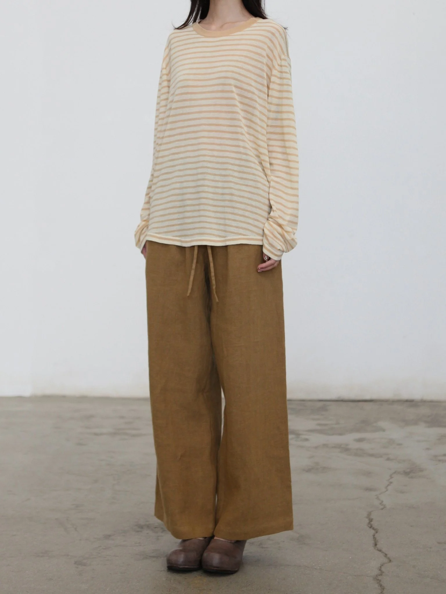 INTO THE EAST 2026 Spring/Summer Knitted Long-Sleeve T-Shirt ITE-E1JBSSKT20005YS-HUANG Yellow Stripes - Image 9