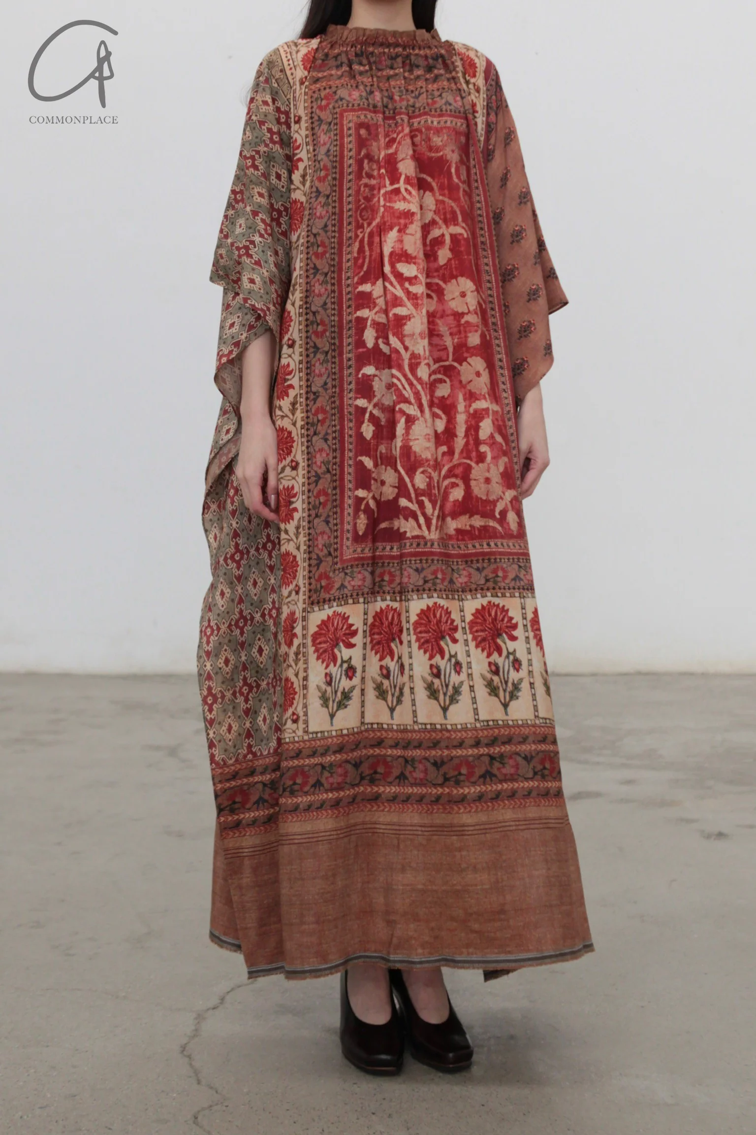 INTO THE EAST 24 Autumn and Winter Irregular Silk Print Dress ITE-E1YGAW001NCC21DS-YH Print - Image 3