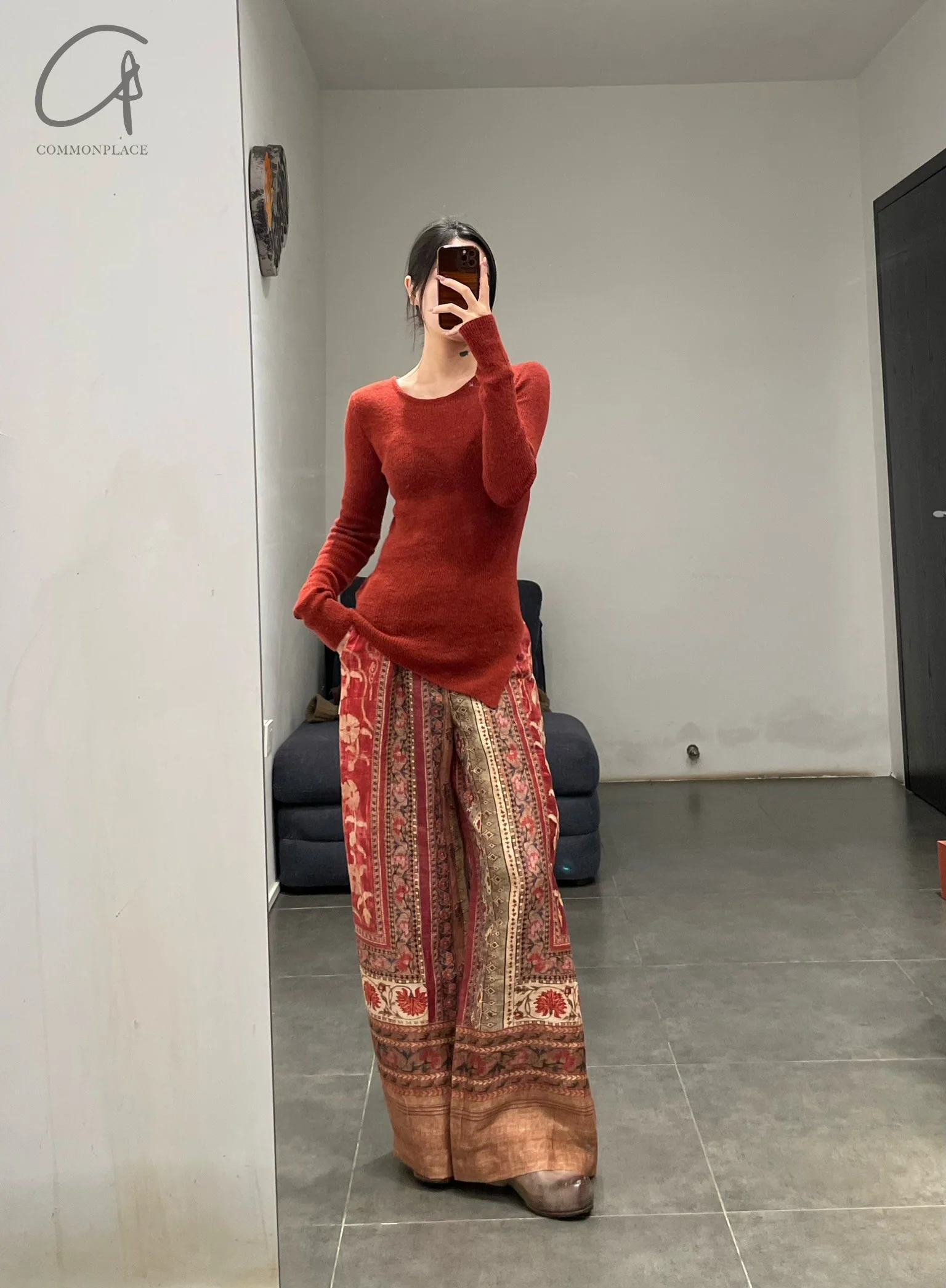 INTO THE EAST 24 Autumn and Winter Linen Printed Trousers ITE-E1YGAW001NCC21PT-YH Printed - Image 19