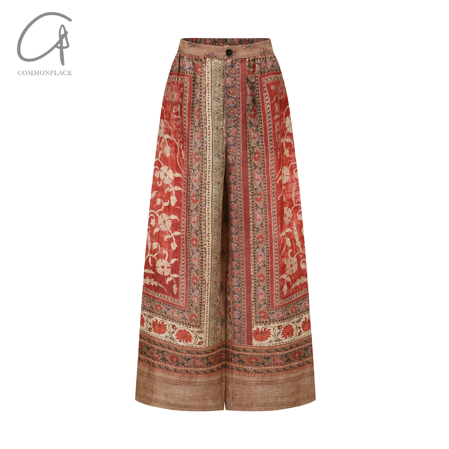 INTO THE EAST 24 Autumn and Winter Linen Printed Trousers ITE-E1YGAW001NCC21PT-YH Printed - Image 5