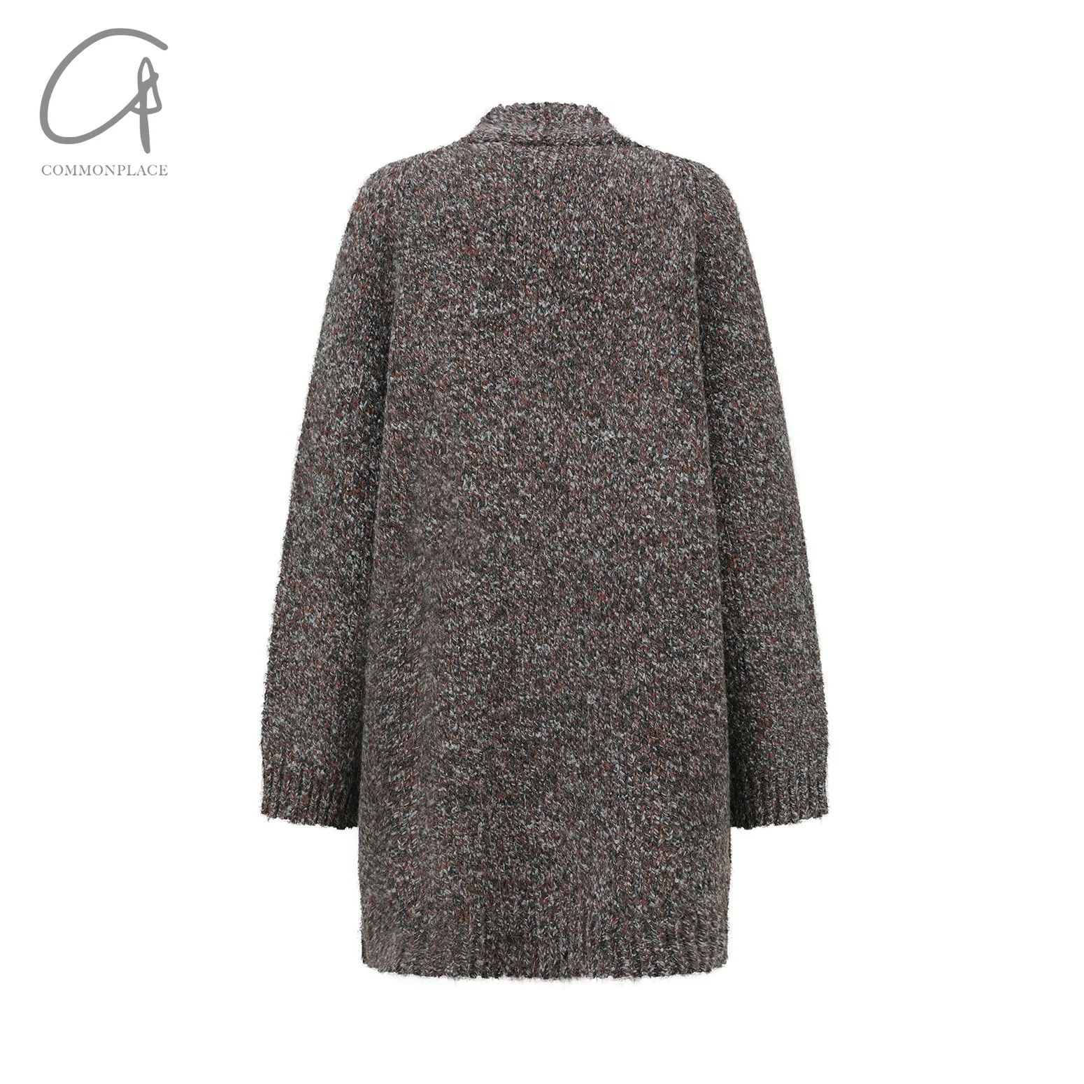 INTO THE EAST 24 Autumn and Winter Mixed Loose V-Neck Cardigan ITE-E1YGAW013GY20JK-HUI Gray - Image 10