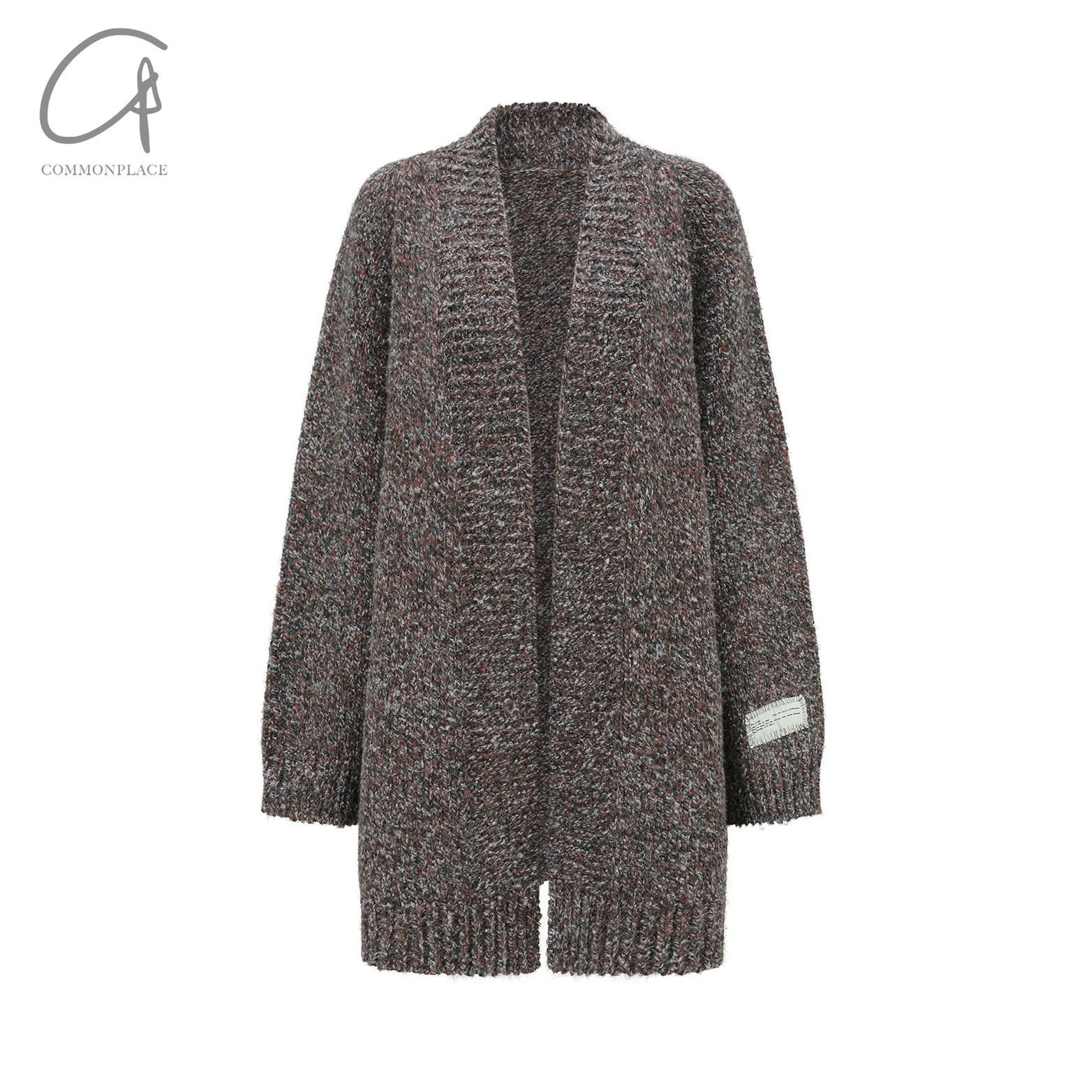 INTO THE EAST 24 Autumn and Winter Mixed Loose V-Neck Cardigan ITE-E1YGAW013GY20JK-HUI Gray - Image 9