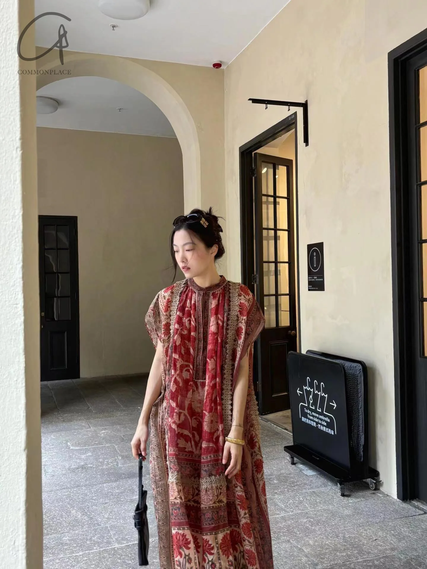 INTO THE EAST 24 Autumn and Winter Ramie Splicing Woven Printed Dress ITE-E1YGAW004NCC21DS-YH Printed - Image 36