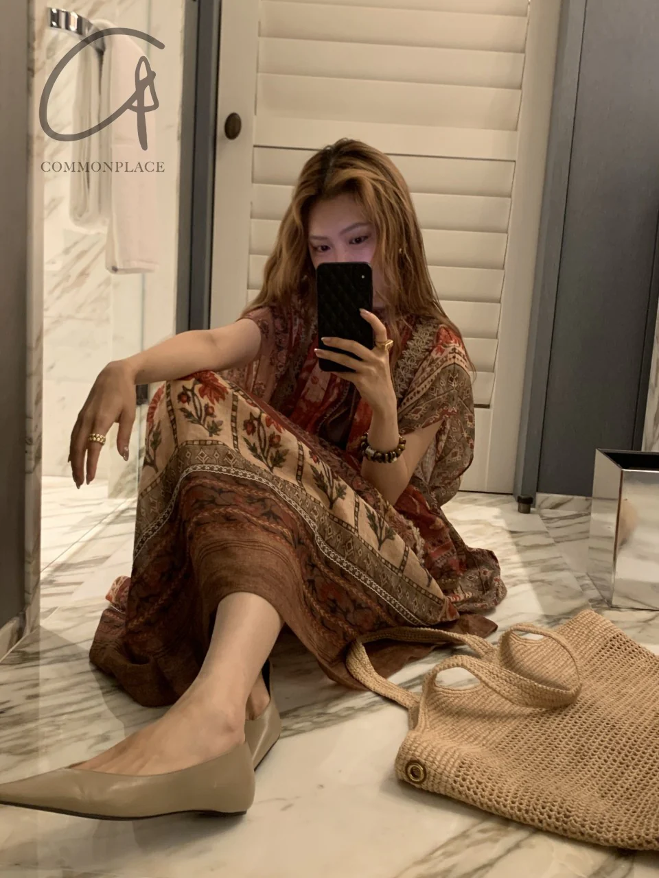INTO THE EAST 24 Autumn and Winter Ramie Splicing Woven Printed Dress ITE-E1YGAW004NCC21DS-YH Printed - Image 39
