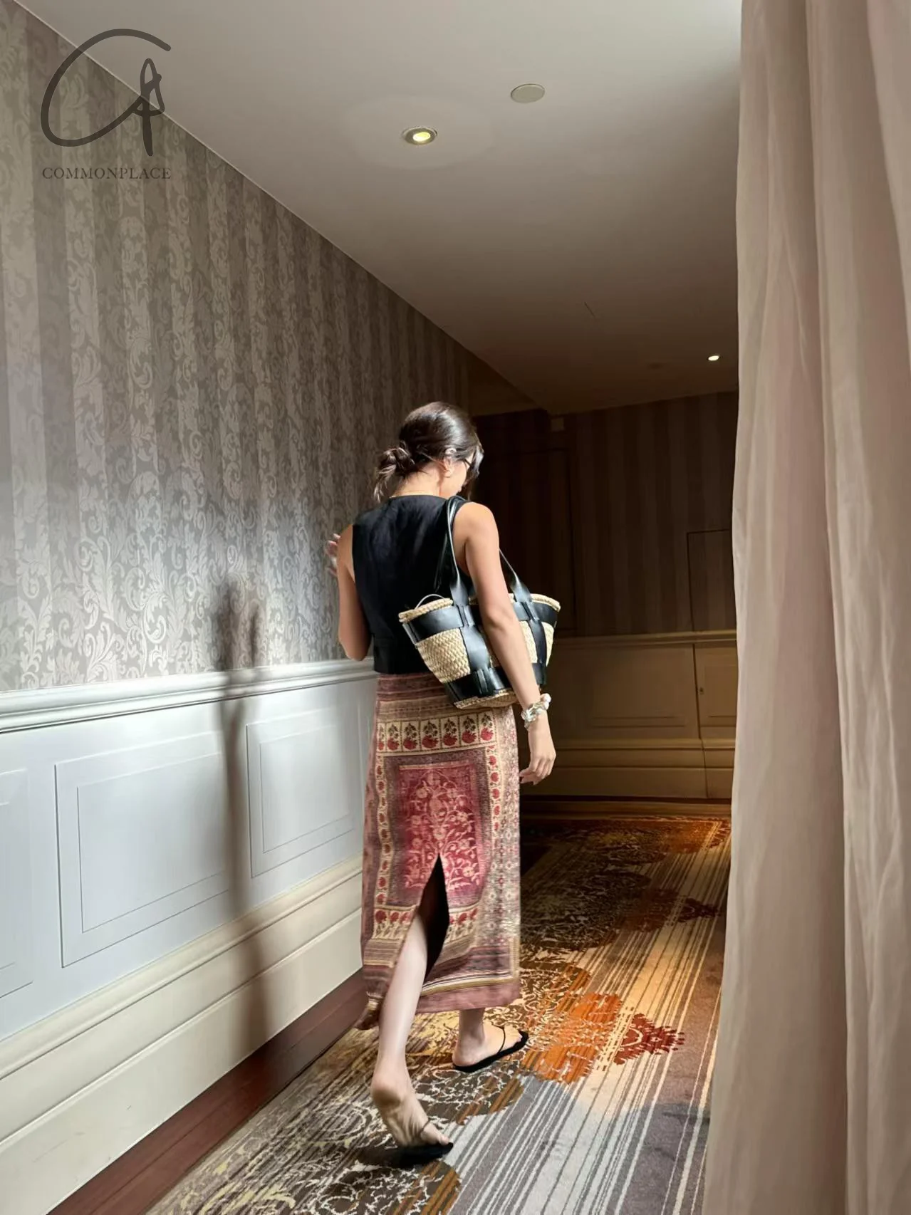 INTO THE EAST 24 Autumn and Winter Tussah Silk Printed Straight Skirt ITE-E1YGAW001NCC21SK-YH Printed - Image 26
