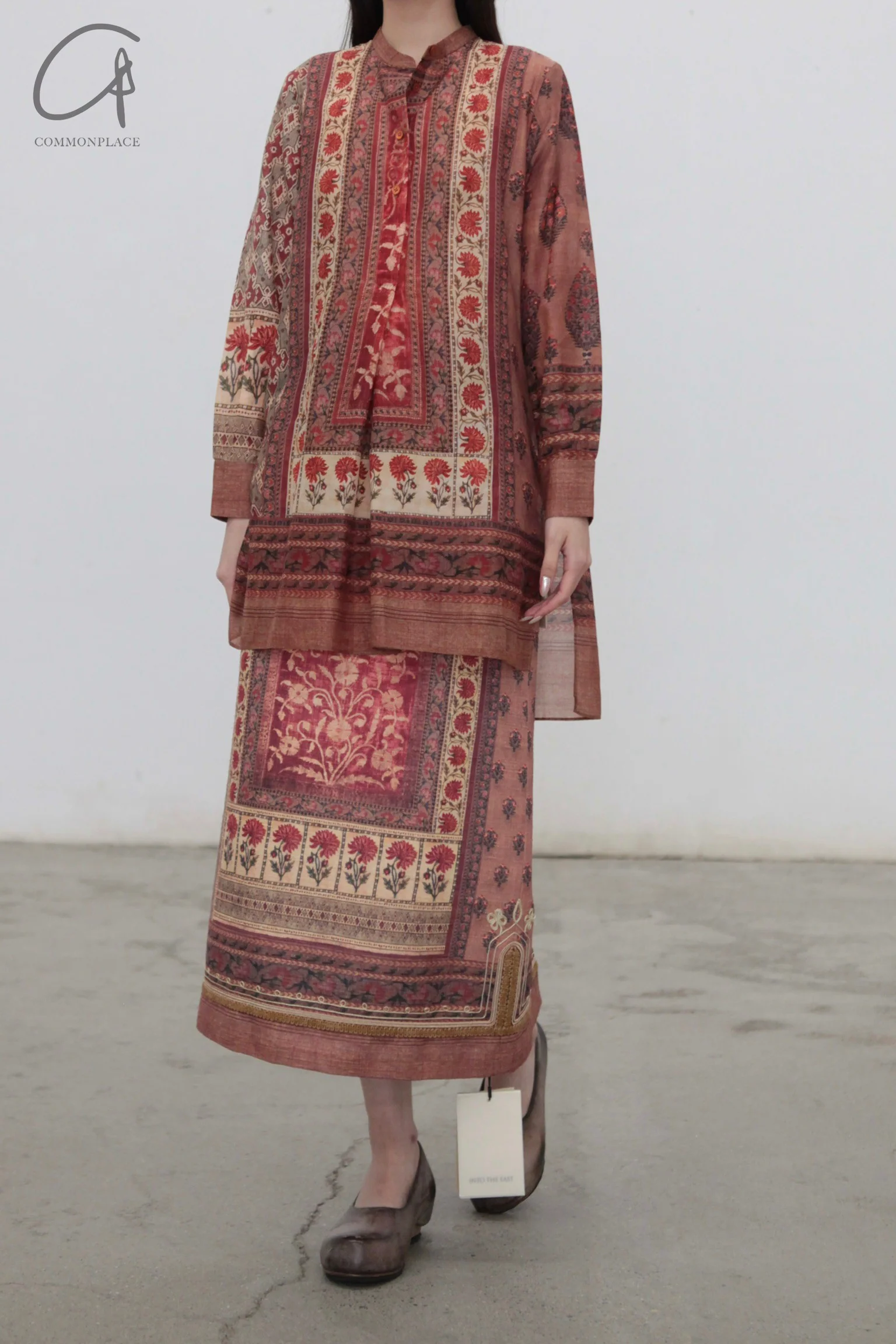 INTO THE EAST 24 Autumn and Winter Tussah Silk Printed Straight Skirt ITE-E1YGAW001NCC21SK-YH Printed - Image 8
