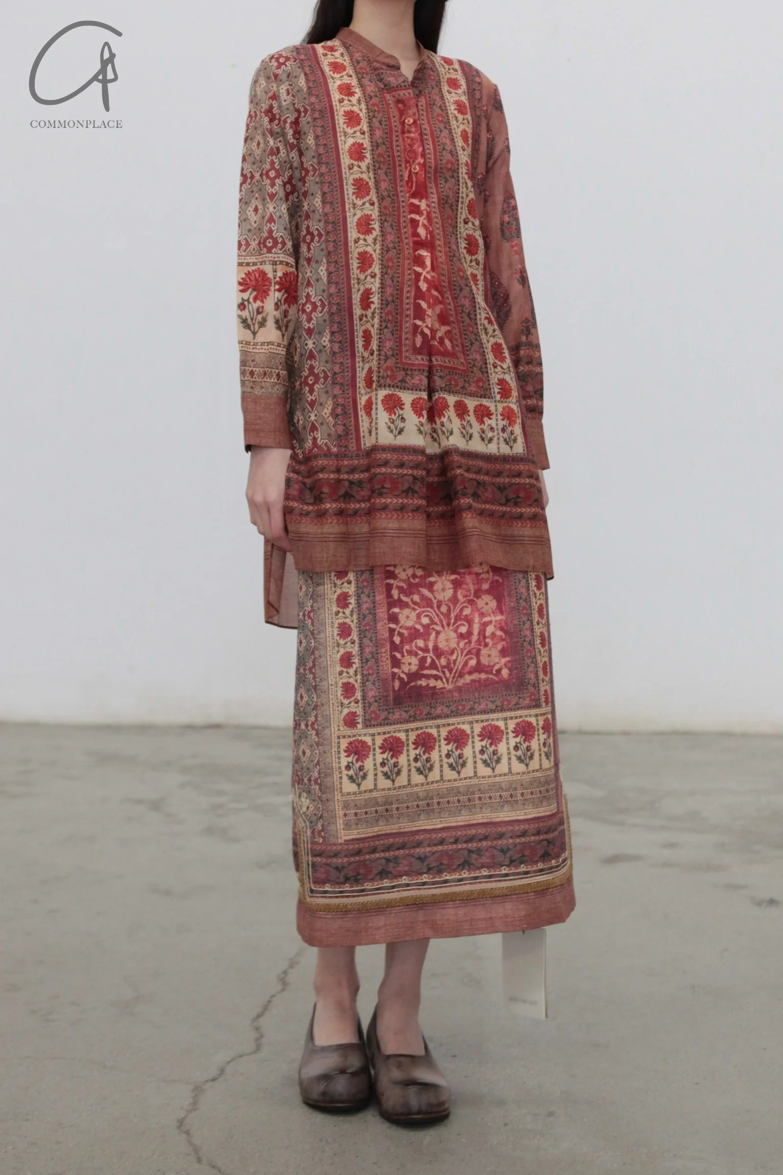 INTO THE EAST 24 Autumn and Winter Tussah Silk Printed Straight Skirt ITE-E1YGAW001NCC21SK-YH Printed - Image 9