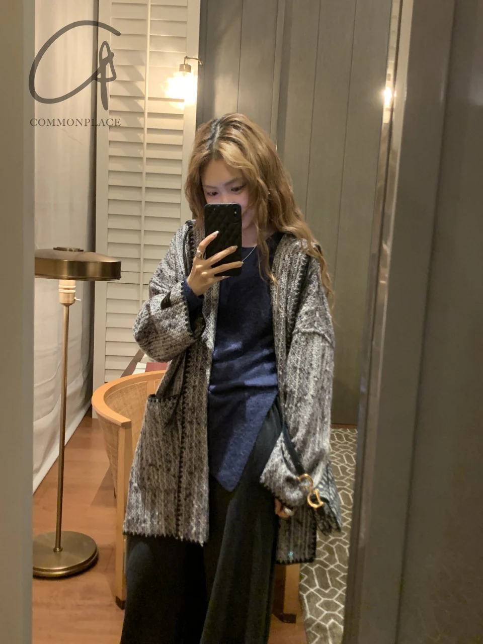 INTO THE EAST 24 Autumn and Winter Wool Blend Asymmetric Knit Top ITE-E1YGAW013BU20TP-LAN Blue ITE-E1YGAW011BL20TP - Image 11