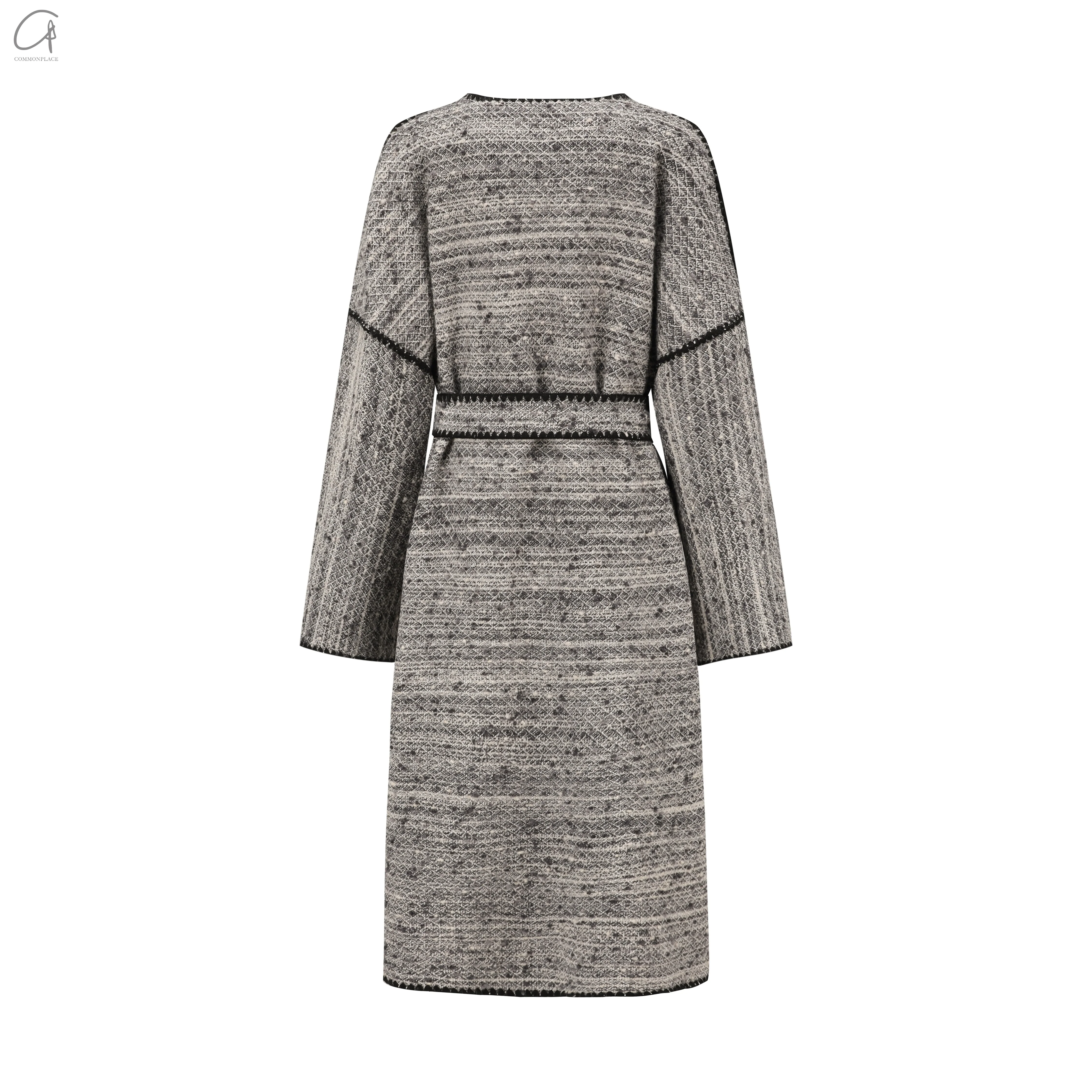 INTO THE EAST 24 Autumn and Winter Wool Blended Shell Embroidery Jacket ITE-E1YGAW024BL20JK-HEI Black - Image 11