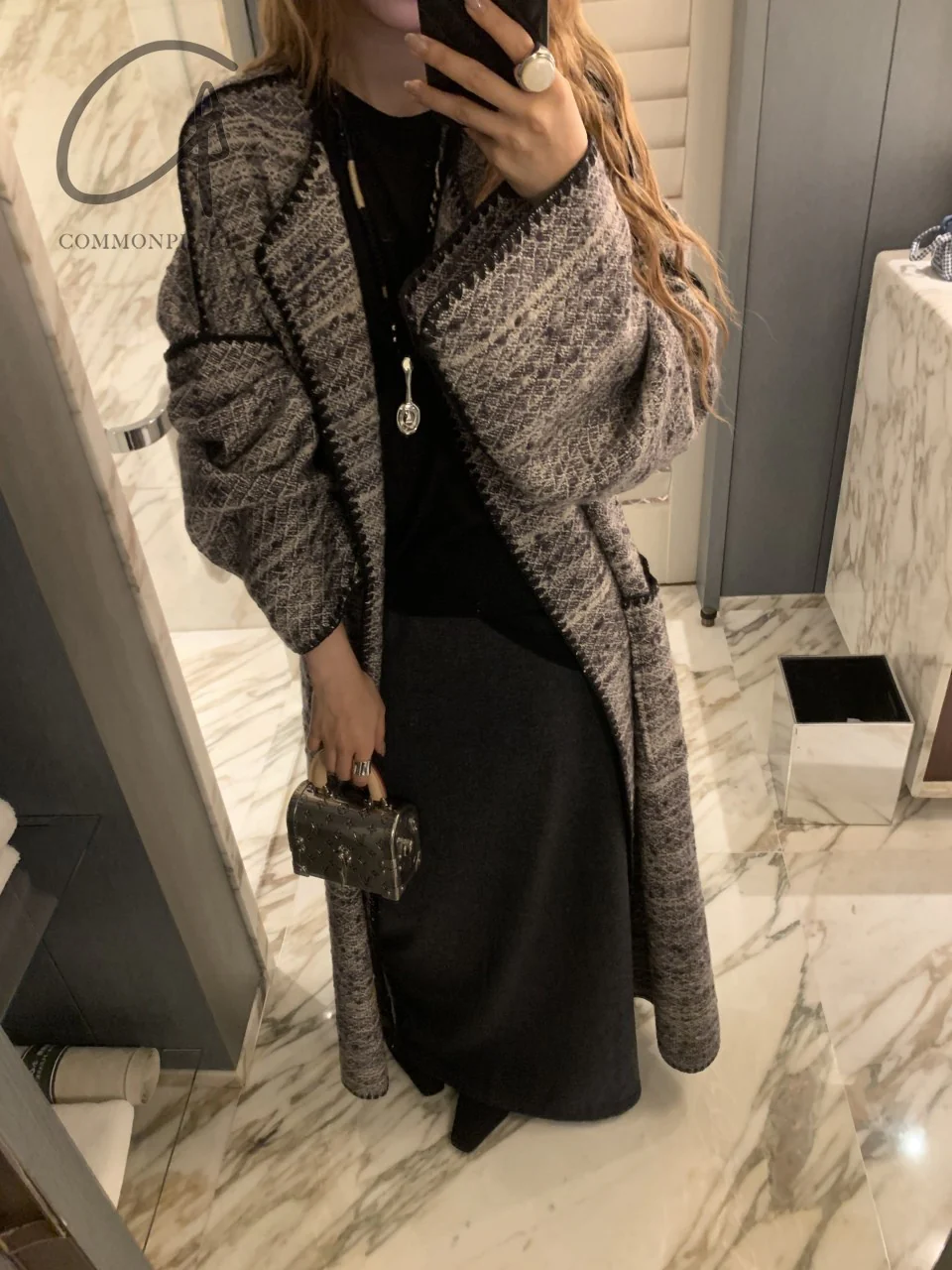 INTO THE EAST 24 Autumn and Winter Wool Blended Shell Embroidery Jacket ITE-E1YGAW024BL20JK-HEI Black - Image 32