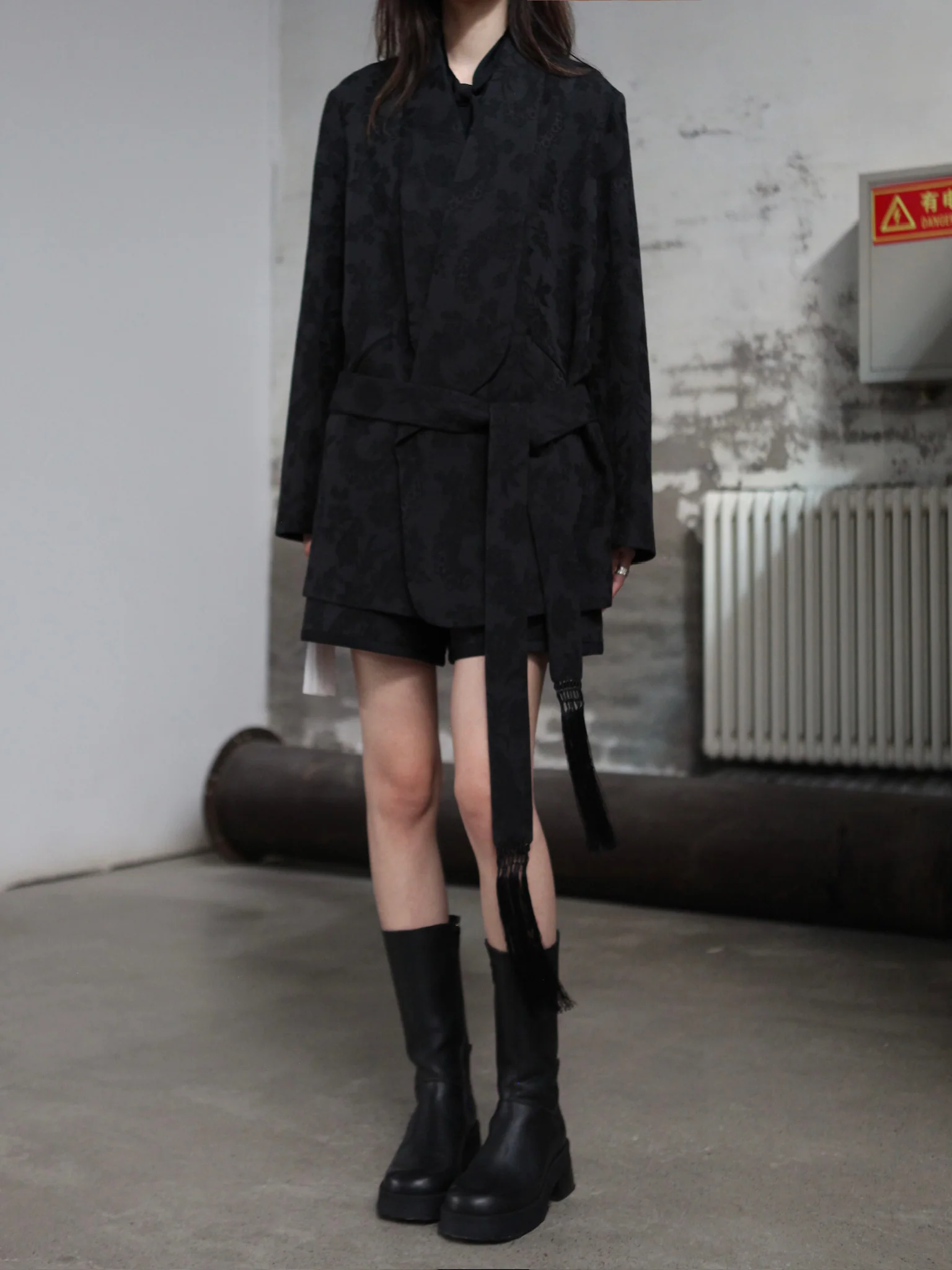 INTO THE EAST 25 Autumn/Winter Dark Jacquard Tassel Lace-Up Jacket/Vest/Shorts ITE-E1DGAW029BL20PT-HEI Shorts (E1DGAW027BL20JK) - Image 15
