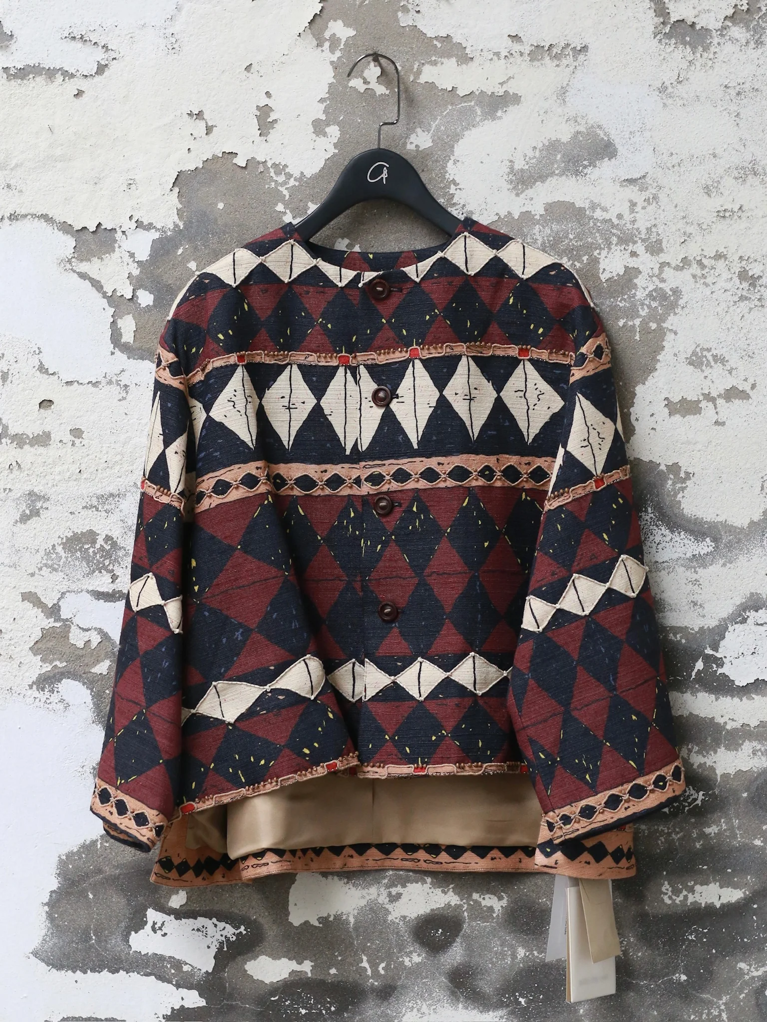 INTO THE EAST 25 Autumn/Winter Geometric Beaded Outer Jacket ITE-E1DGSS004BR23JK-HZ Reddish Brown - Image 8