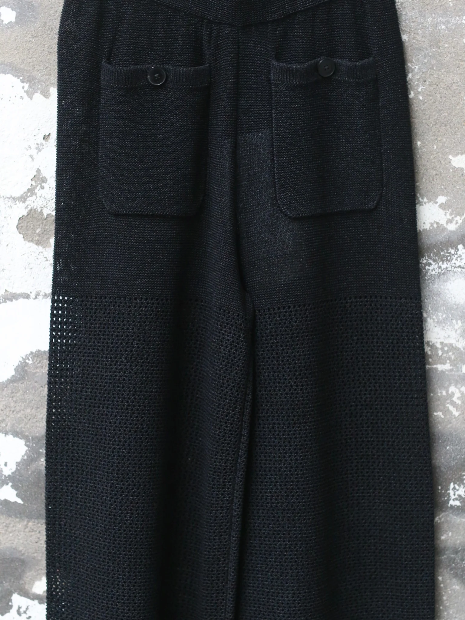 INTO THE EAST 25 Autumn/Winter Khaki Gray/Black Knitted Hollow Straight Pants ITE-E1DGSS021BL20PT-HEI Black (E1DGSS027CM20PT) - Image 4