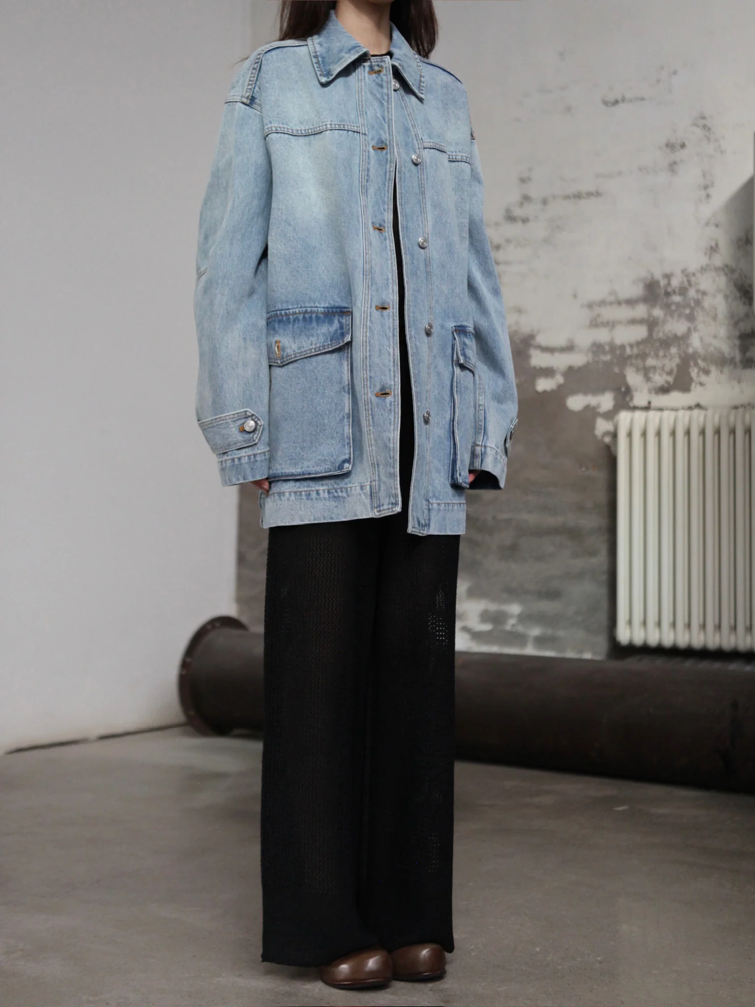 INTO THE EAST 25 Autumn/Winter Khaki Gray/Black Knitted Hollow Straight Pants ITE-E1DGSS021BL20PT-HEI Black (E1DGSS027CM20PT) - Image 9