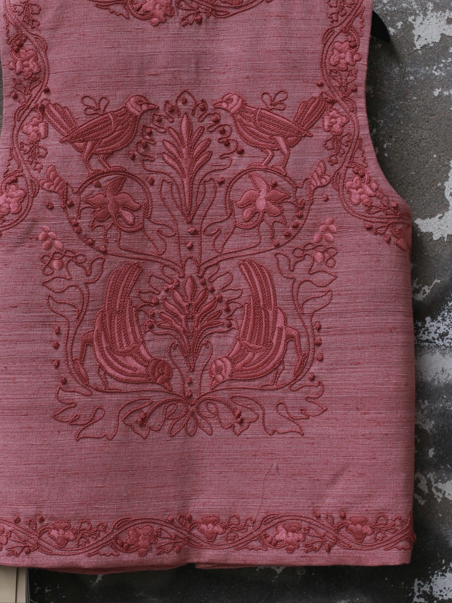 INTO THE EAST 25 Autumn/Winter Lace-Up Silk Top/Shirt/Embroidered Button Tussah Silk Vest/Shorts ITE-E1DGAW020PK22VE-FEN Vest (E1DGAW019PK20TP) - Image 3