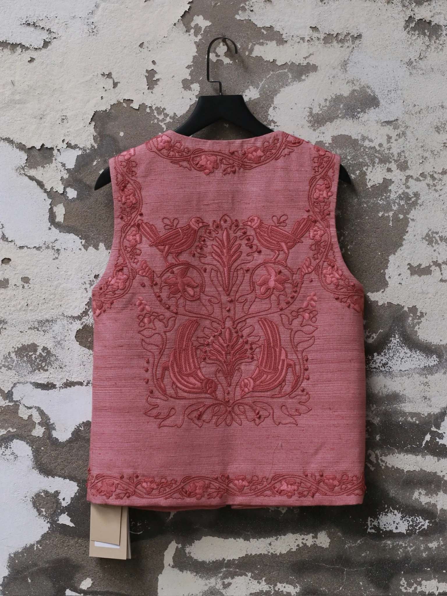 INTO THE EAST 25 Autumn/Winter Lace-Up Silk Top/Shirt/Embroidered Button Tussah Silk Vest/Shorts ITE-E1DGAW020PK22VE-FEN Vest (E1DGAW019PK20TP) - Image 4