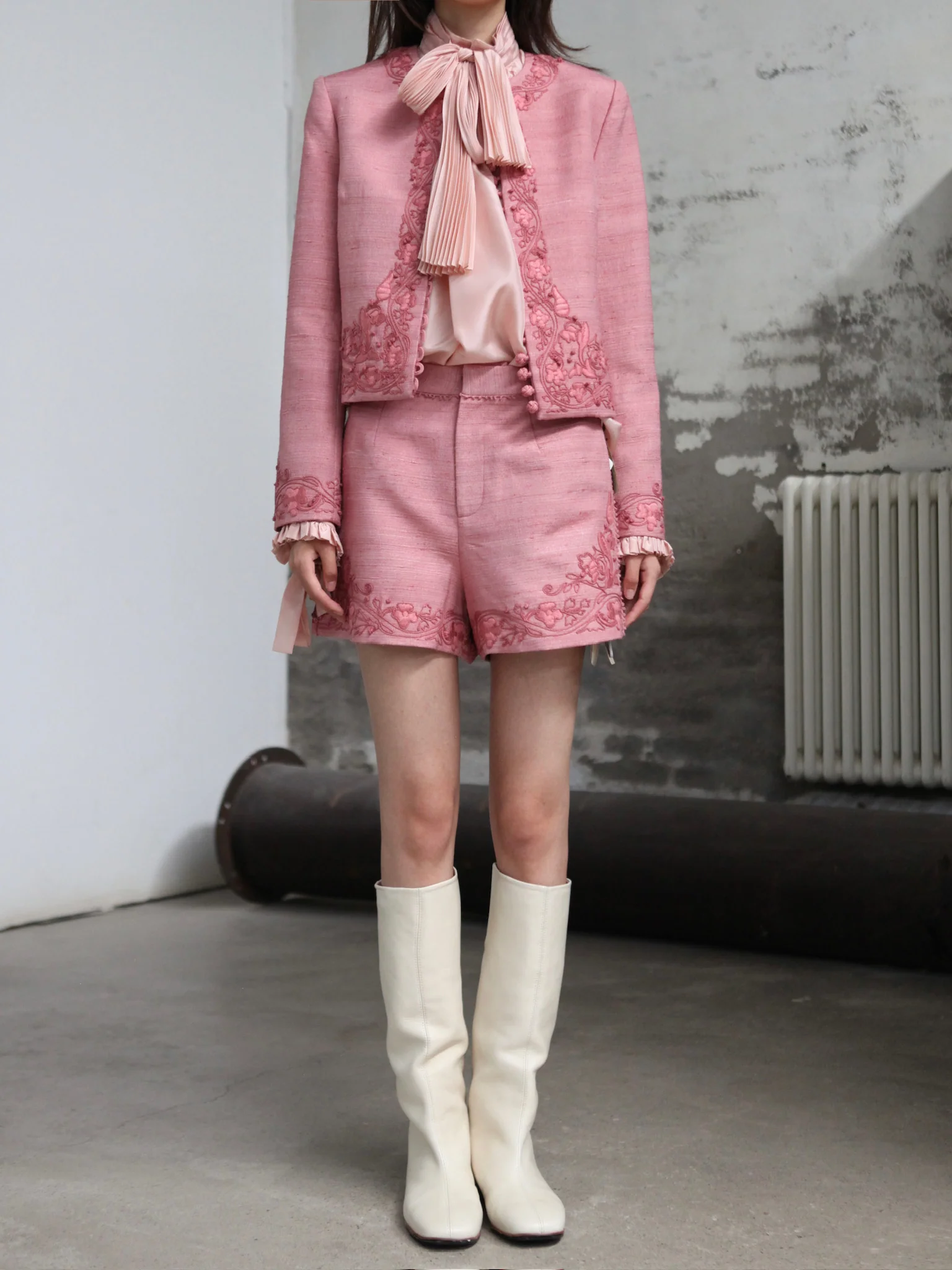 INTO THE EAST 25 Autumn/Winter Lace-Up Silk Top/Shirt/Embroidered Button Tussah Silk Vest/Shorts ITE-E1DGAW022PK22PT-FEN Pants (E1DGAW019PK20TP) - Image 11