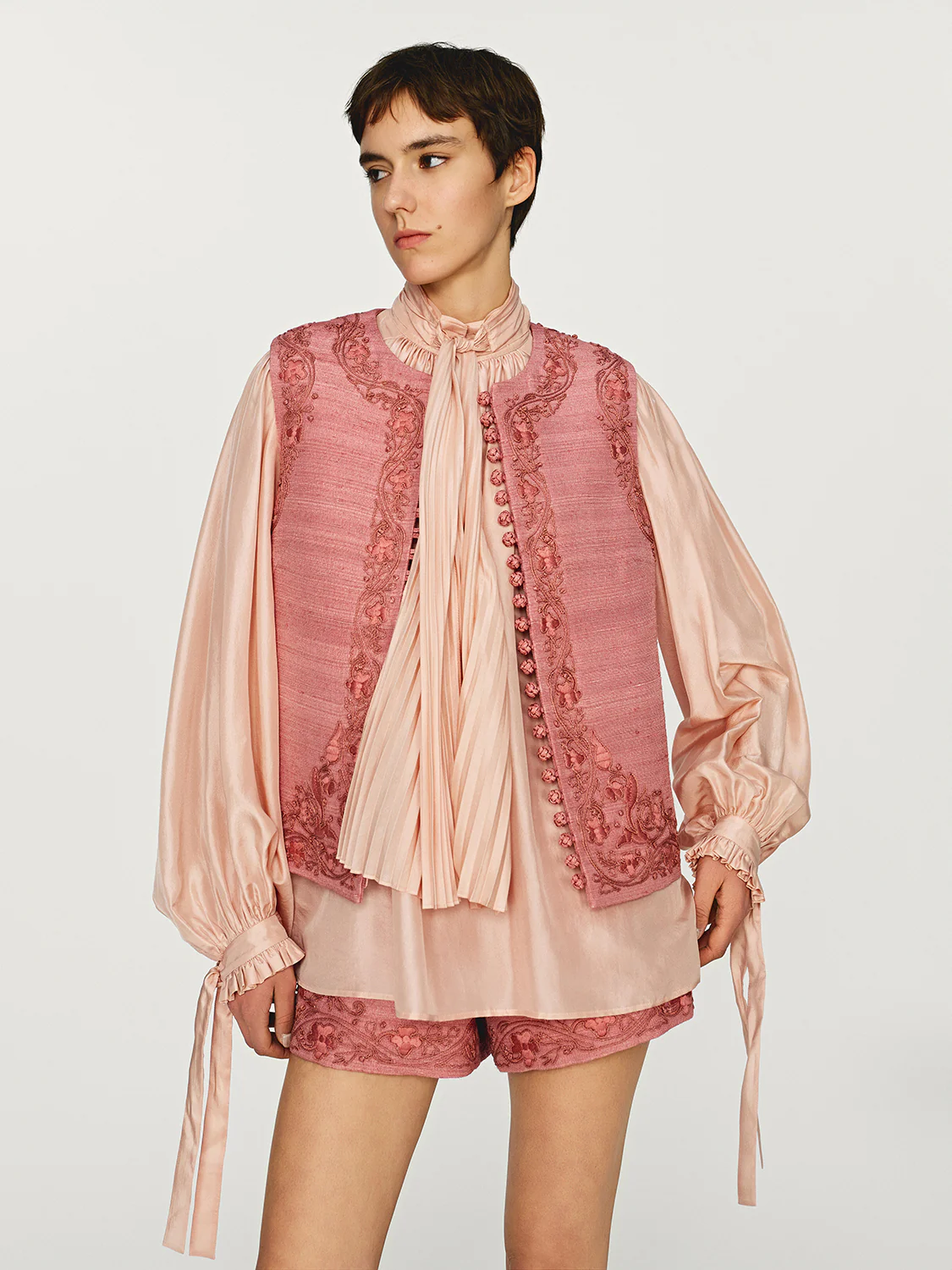 INTO THE EAST 25 Autumn/Winter Lace-Up Silk Top/Shirt/Embroidered Button Tussah Silk Vest/Shorts ITE-E1DGAW022PK22PT-FEN Pants (E1DGAW019PK20TP) - Image 18