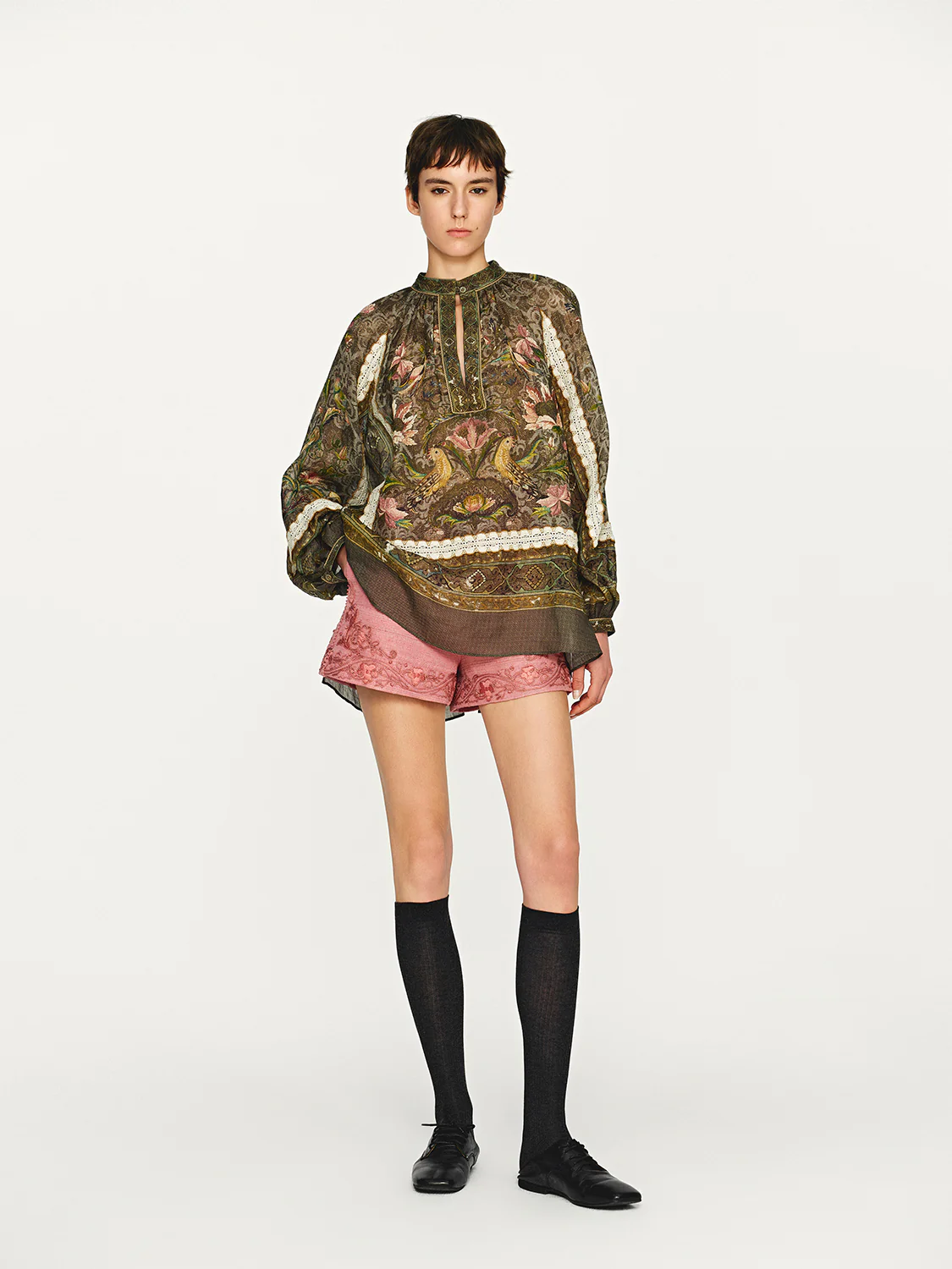 INTO THE EAST 25 Autumn/Winter Lace-Up Silk Top/Shirt/Embroidered Button Tussah Silk Vest/Shorts ITE-E1DGAW022PK22PT-FEN Pants (E1DGAW019PK20TP) - Image 24
