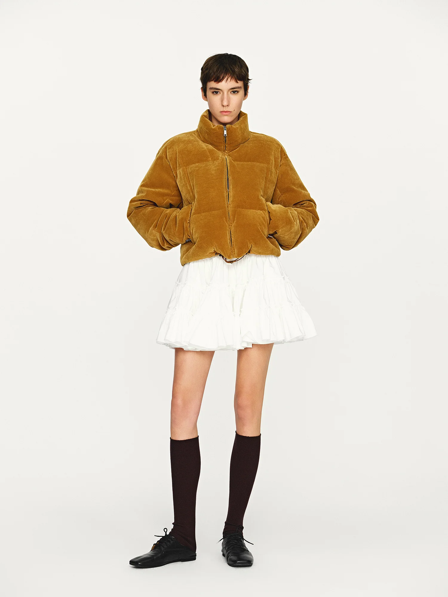 INTO THE EAST 25 Autumn/Winter Layered Short Skirt ITE-E1DGAW070WT21SK-BAI White - Image 10