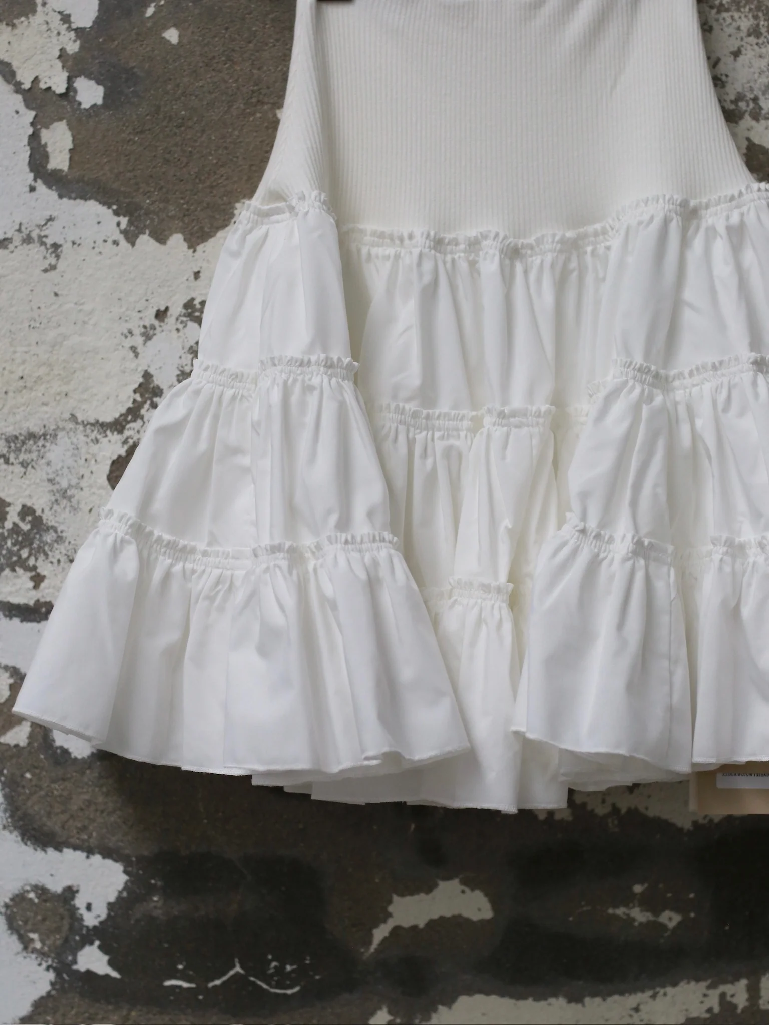 INTO THE EAST 25 Autumn/Winter Layered Short Skirt ITE-E1DGAW070WT21SK-BAI White - Image 3
