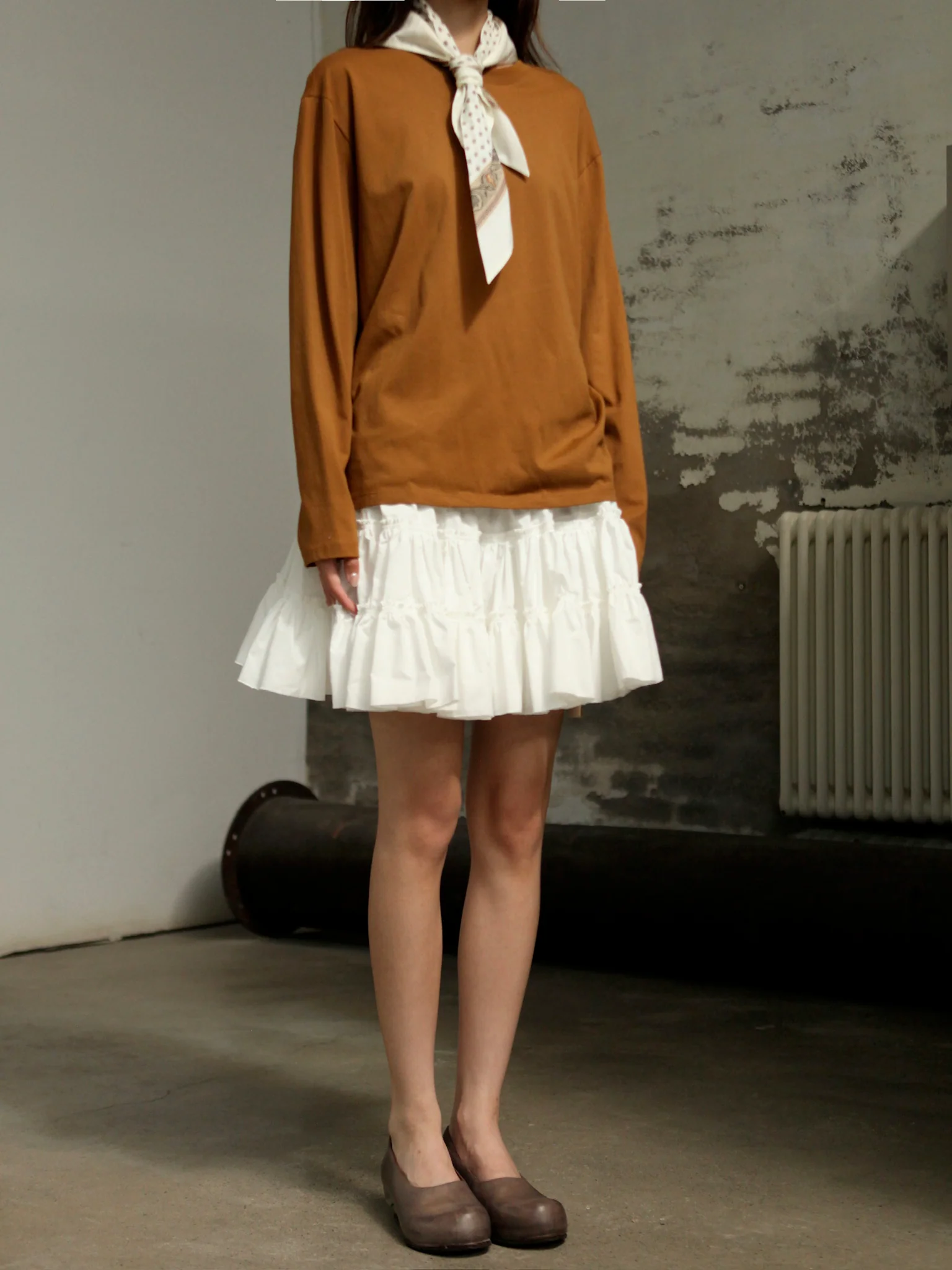 INTO THE EAST 25 Autumn/Winter Layered Short Skirt ITE-E1DGAW070WT21SK-BAI White - Image 8