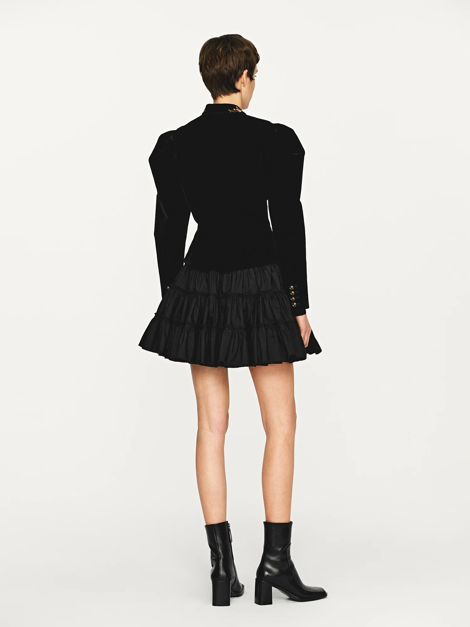 INTO THE EAST 25 Autumn/Winter Layered Short Skirt ITE-E1DGAW071BL21SK-HEI Black (E1DGAW070WT21SK) - Image 13