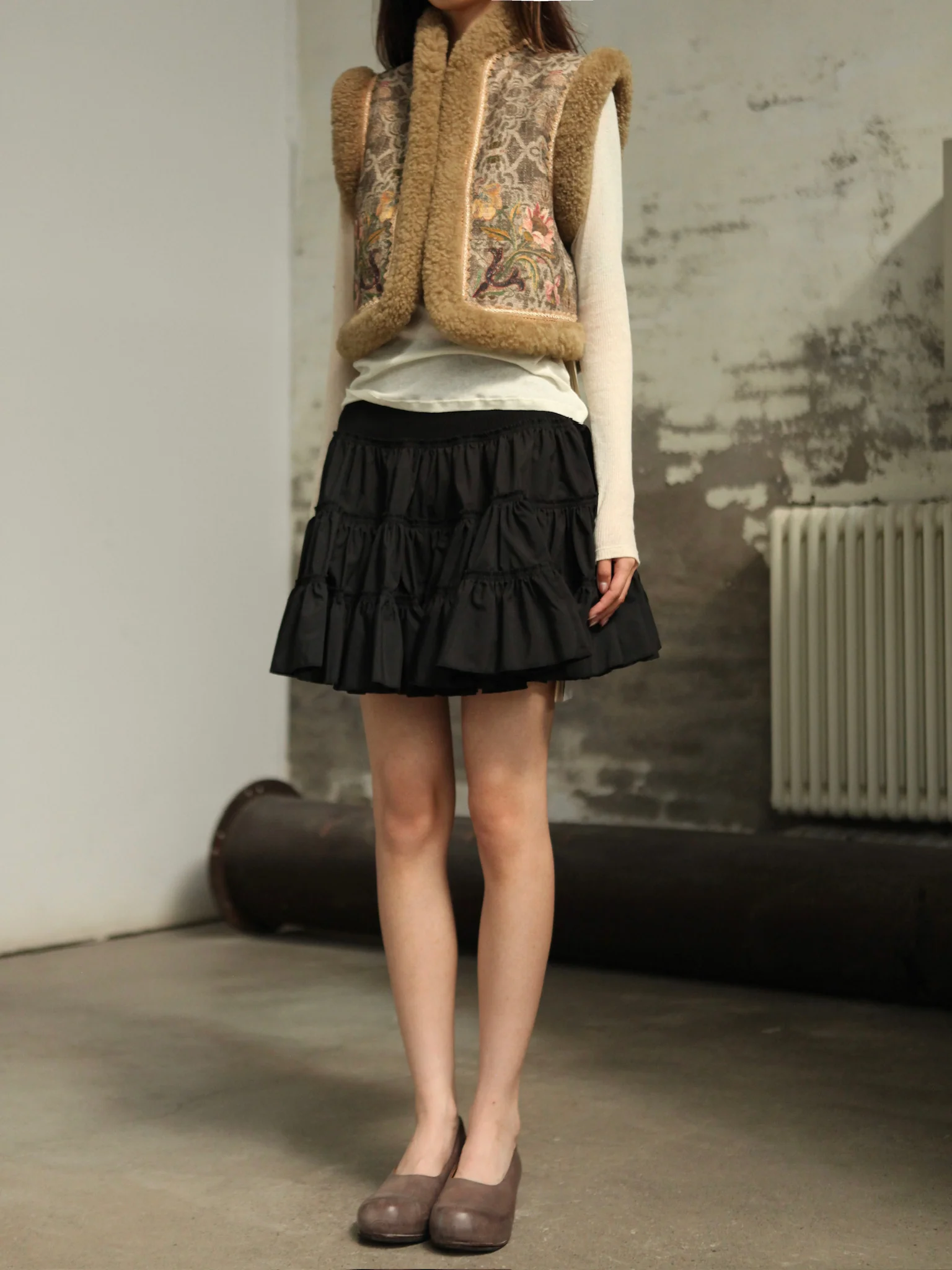 INTO THE EAST 25 Autumn/Winter Layered Short Skirt ITE-E1DGAW071BL21SK-HEI Black (E1DGAW070WT21SK) - Image 19