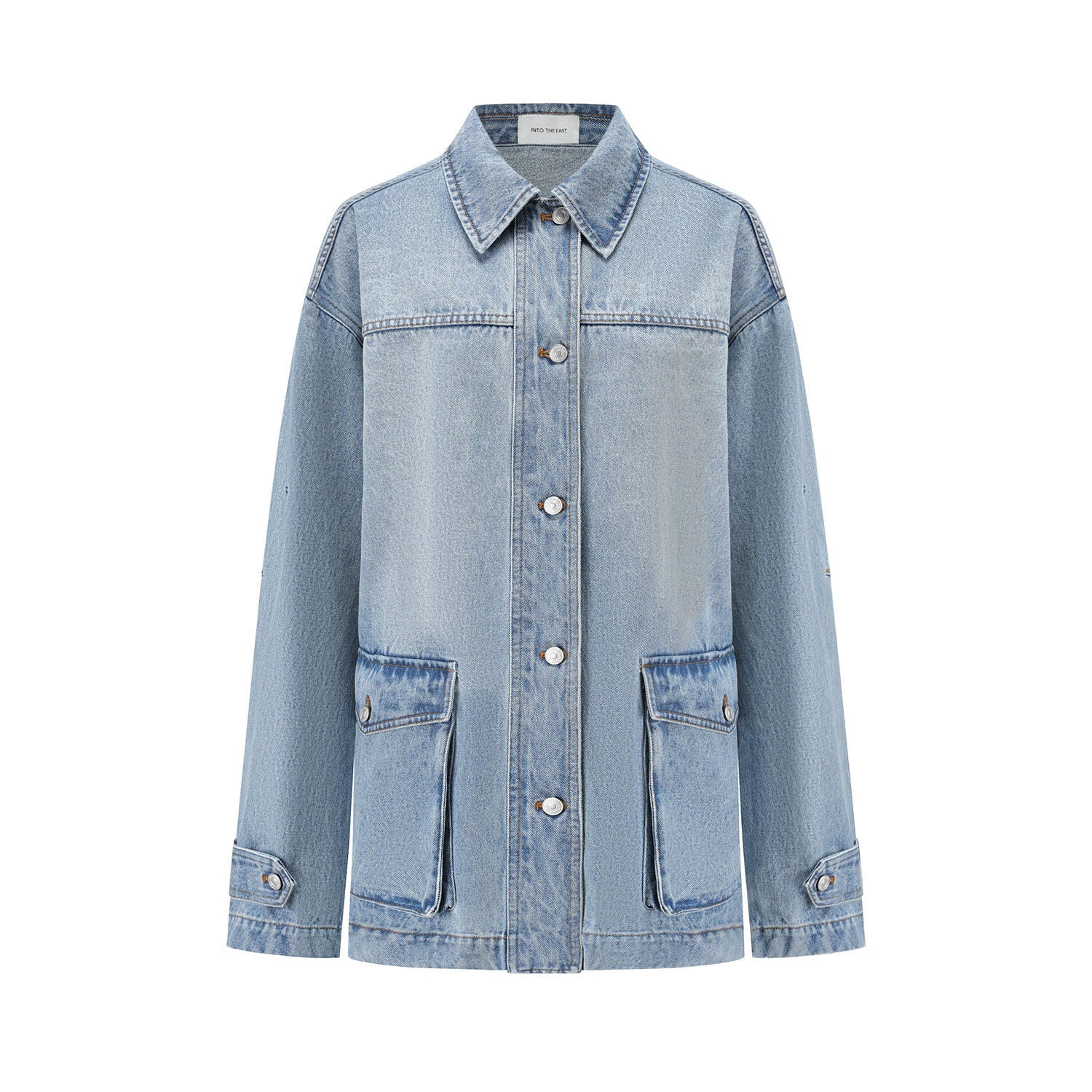 INTO THE EAST 25 Autumn/Winter Mid-Length Large Pocket Denim Jacket ITE-E1DGSS009BU20JK-LAN Blue - Image 10