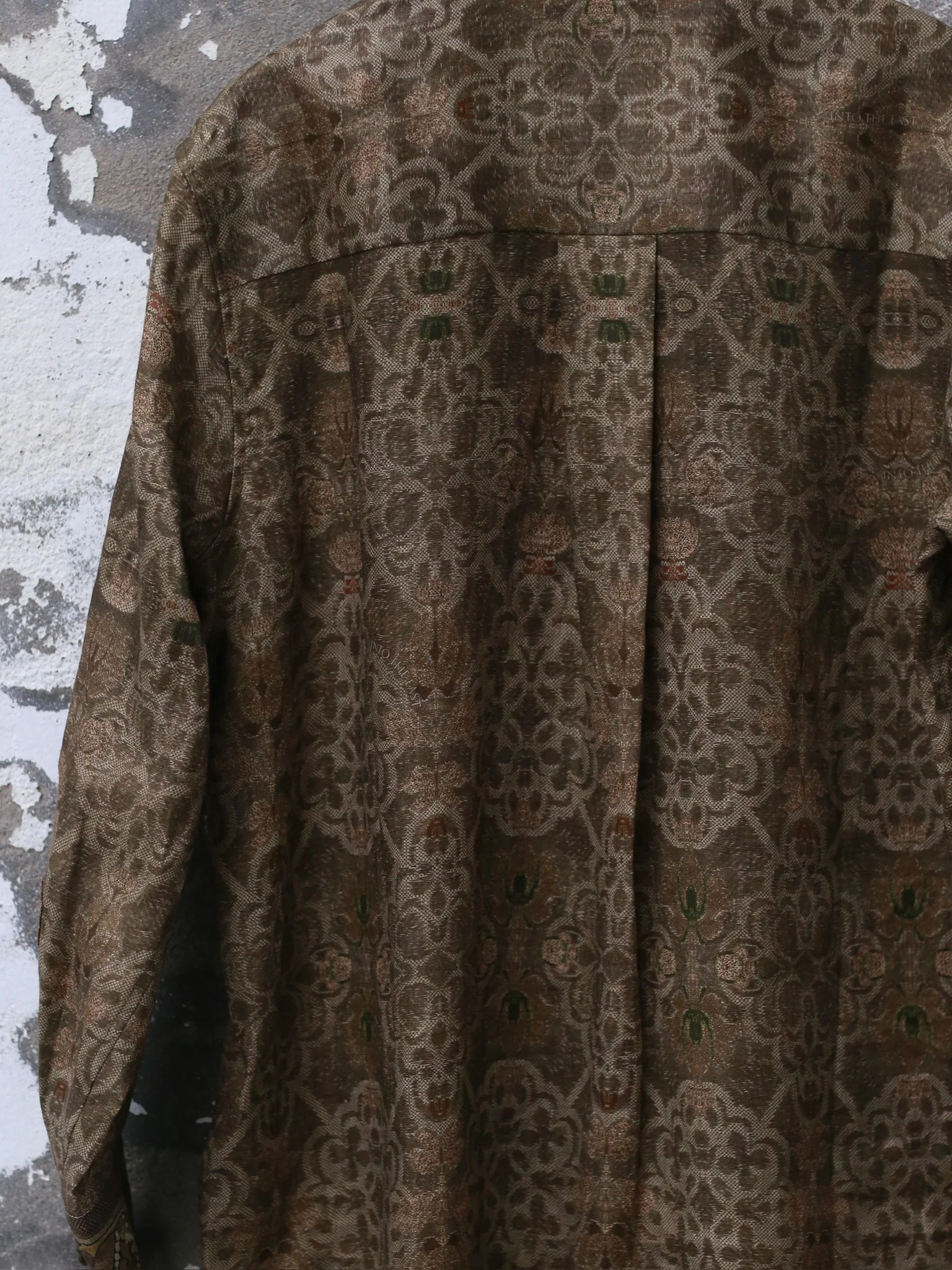 INTO THE EAST 25 Autumn/Winter Moss Green Dark Pattern Print Linen Shirt/Straight Pants ITE-E1DGAW004GR21SH-LV Top - Image 8