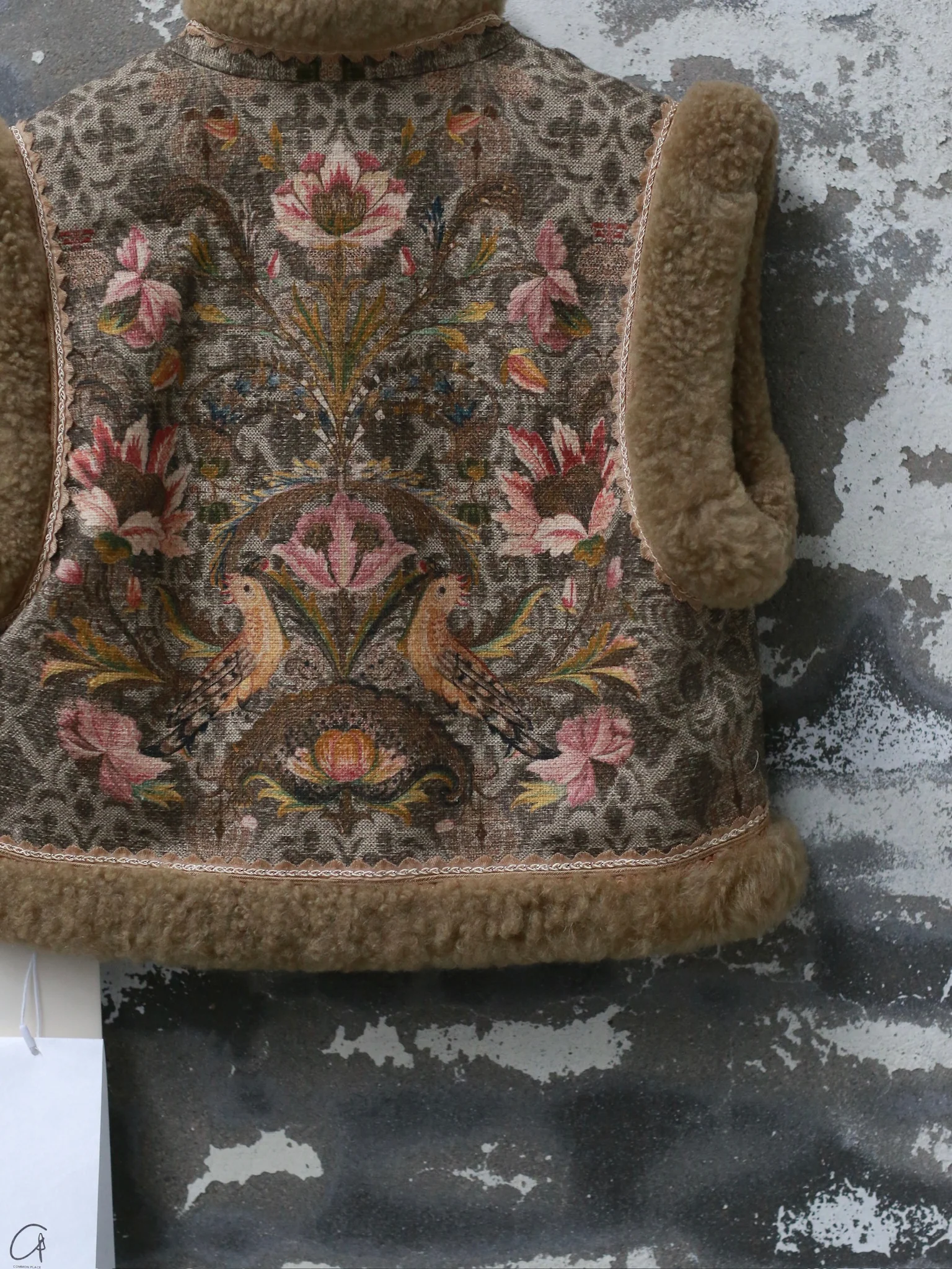 INTO THE EAST 25 Autumn/Winter Sheepskin and Tussah Silk Printed Vest ITE-E1DGAW012GR21VE-LV Green - Image 8