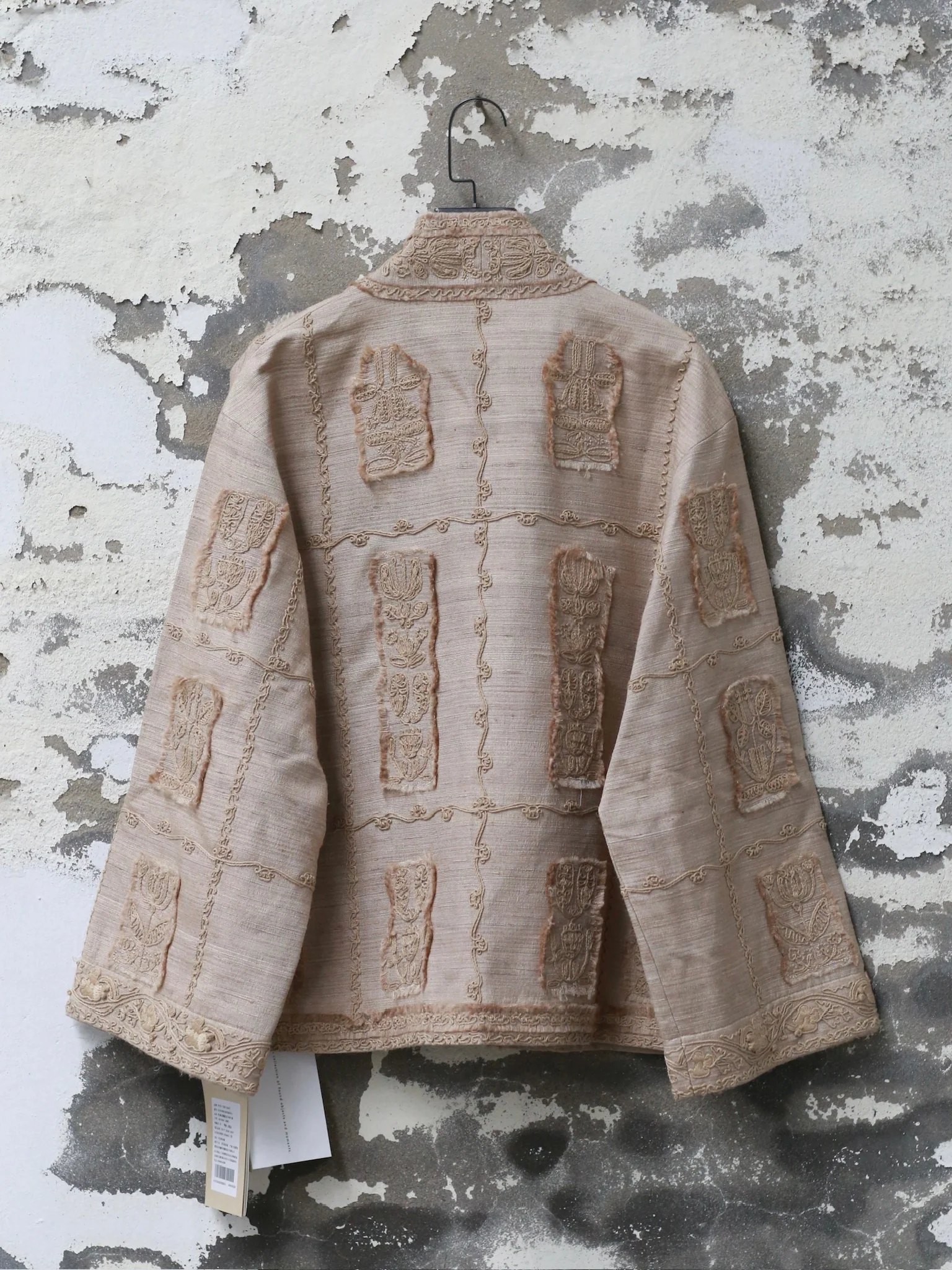 INTO THE EAST 25 Autumn/Winter Tussah Silk Patchwork Cardigan Jacket ITE-E1DGSS012SD22JK-SHA Sand - Image 7