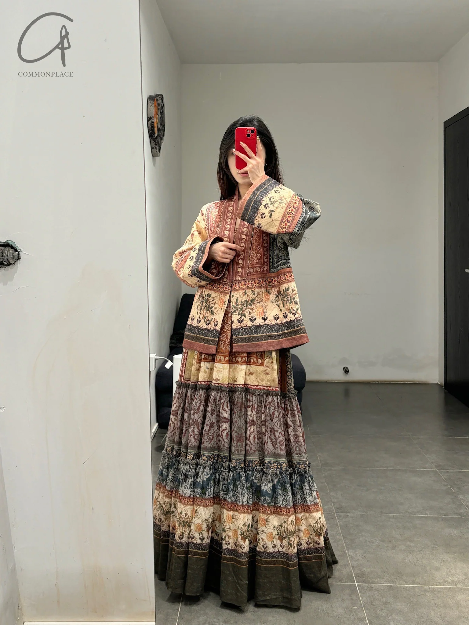 INTO THE EAST 25 Spring and Summer Positioning Printed Suspender Tower Skirt ITE-E1DGSS006NCC21DS-HUA Printing - Image 22