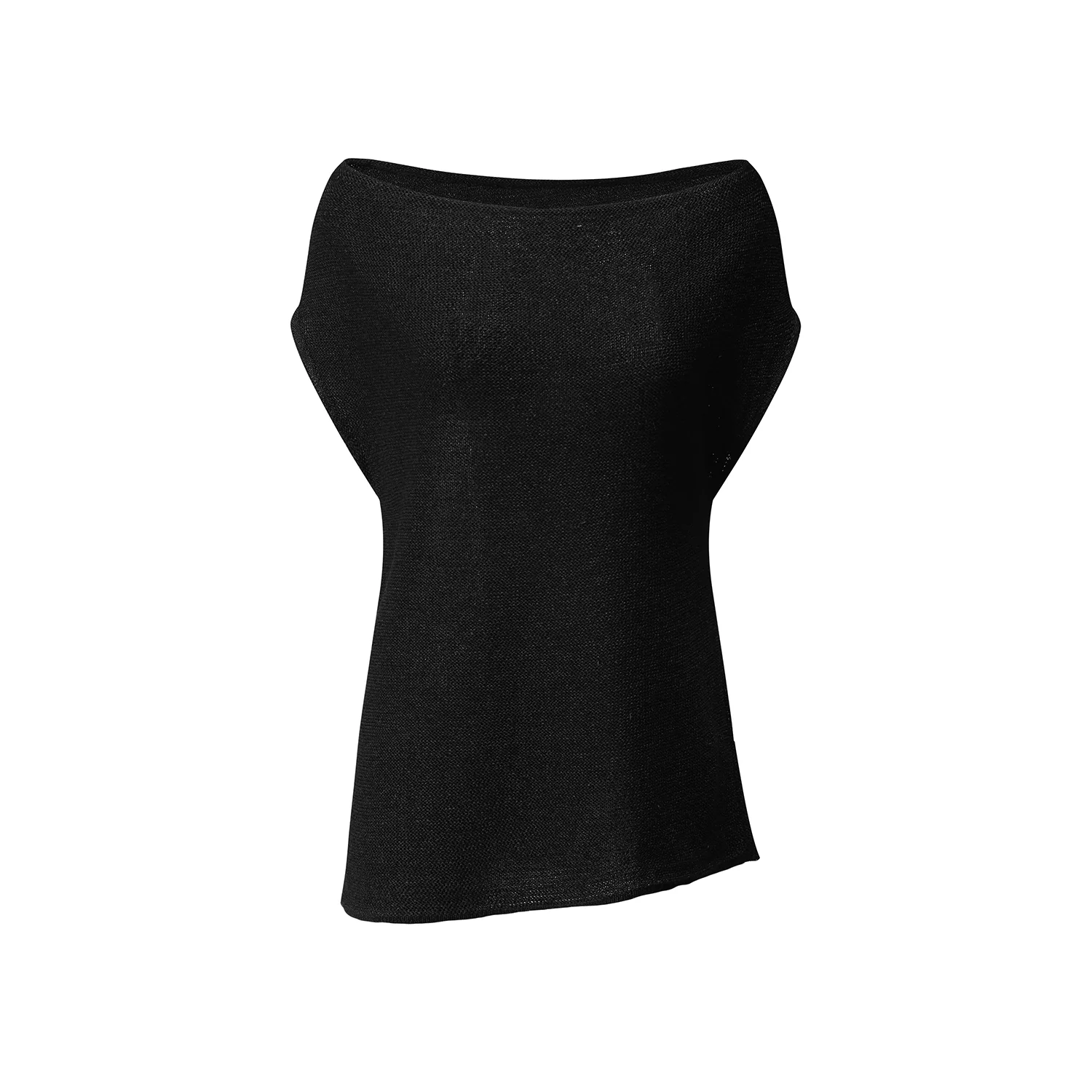 INTO THE EAST 25 Spring/Summer Black Off Shoulder Knit Top ITE-E1DGSS011BL20KT-HEI Black - Image 9