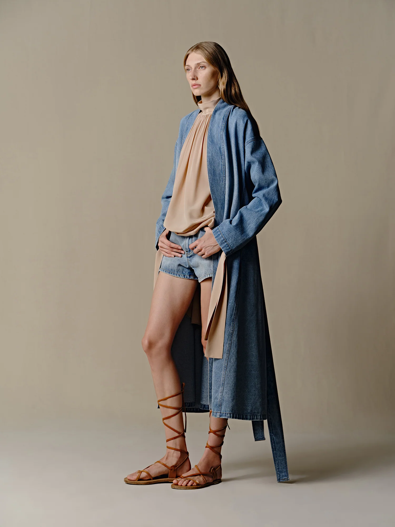 INTO THE EAST 25 Spring/Summer Denim Shorts ITE-E1DGSS031BU20PT-LAN Blue - Image 8