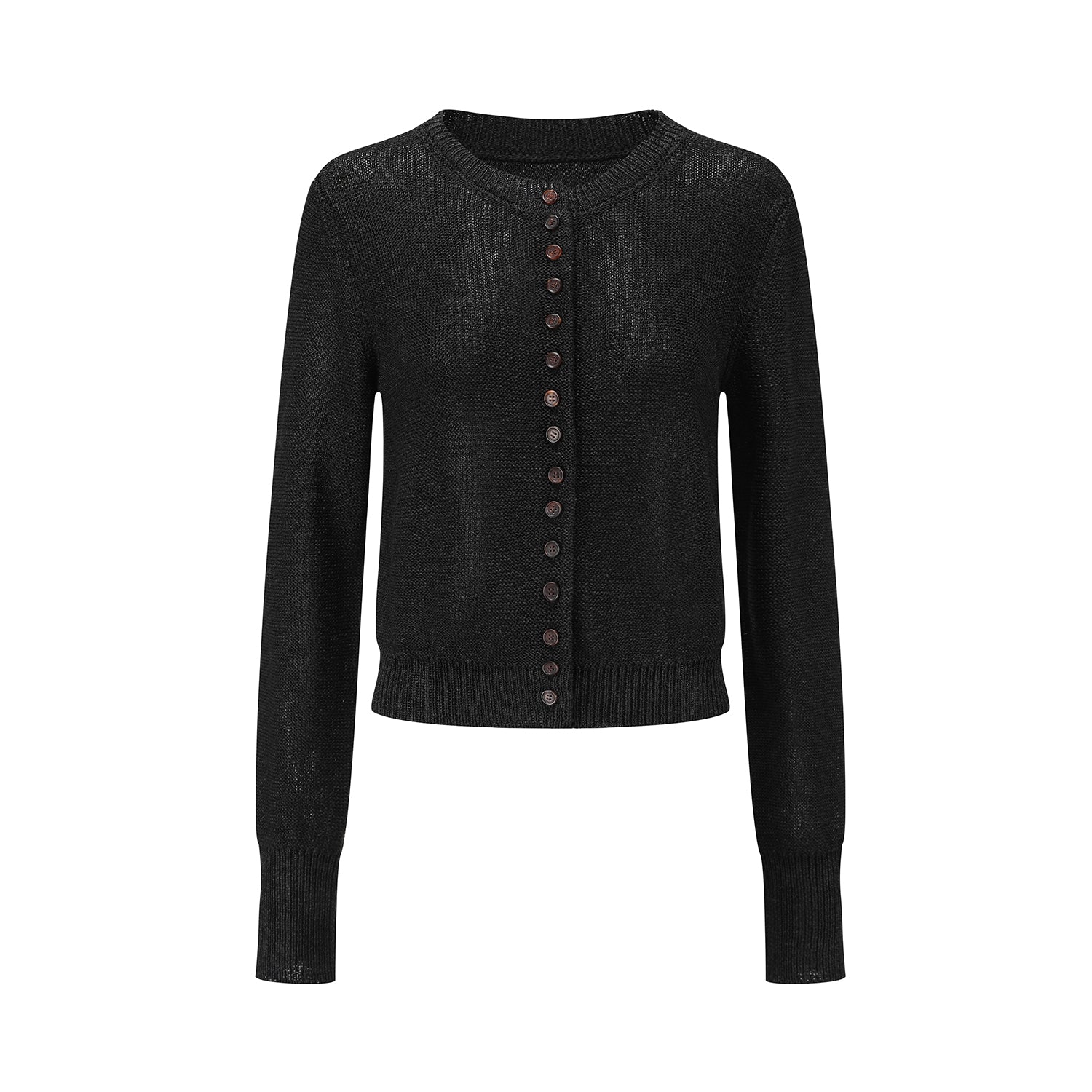 INTO THE EAST 25 Spring/Summer Horn Button Knit Cardigan ITE-E1DGSS012BL20KT-HEI Black ITE-E1DGSS007GY20KT - Image 5