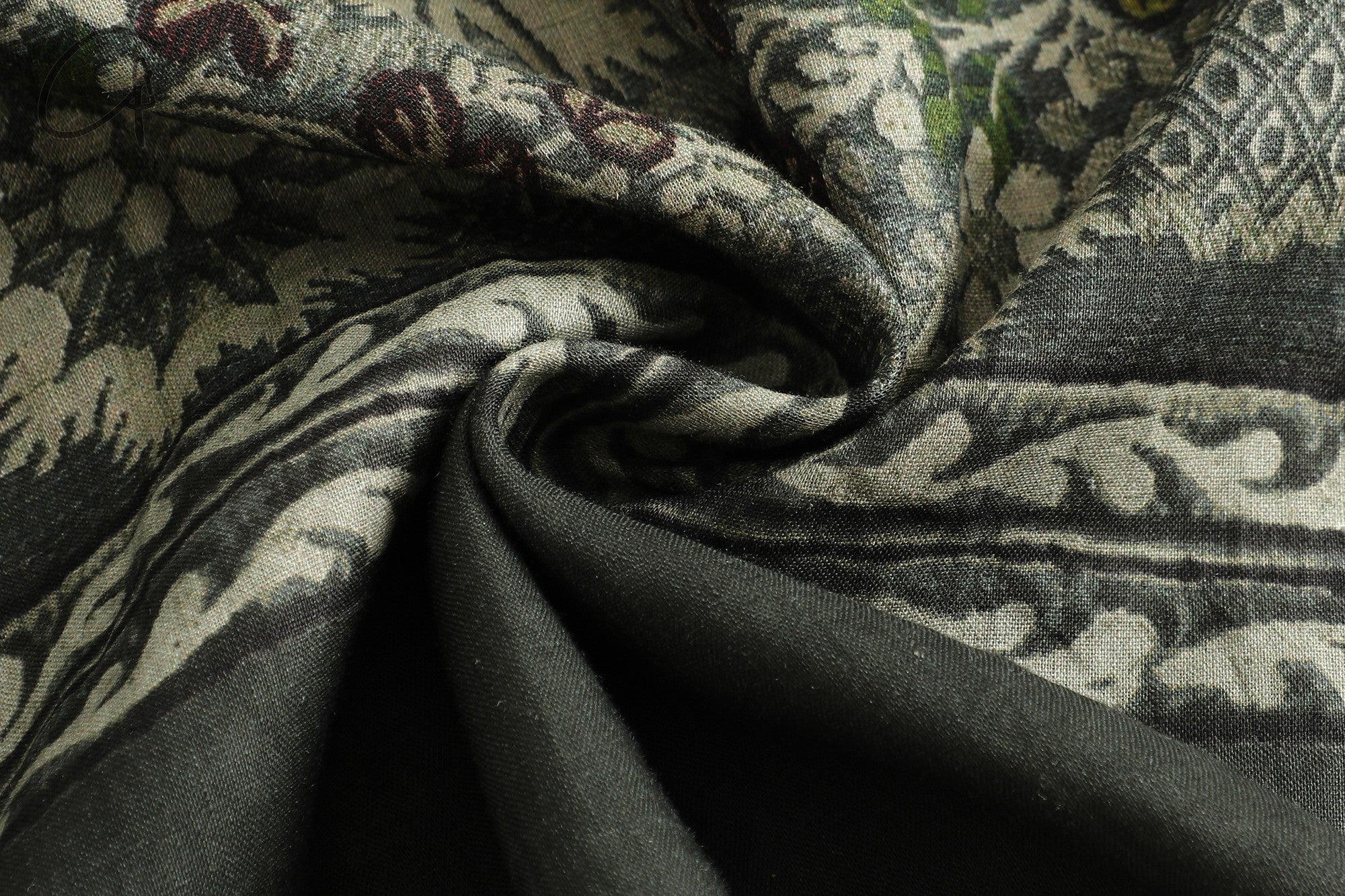 INTO THE EAST 25 Spring/Summer Linen Retro Print Skirt ITE-E1DGSS013GR21SK-ML Dark Green - Image 12