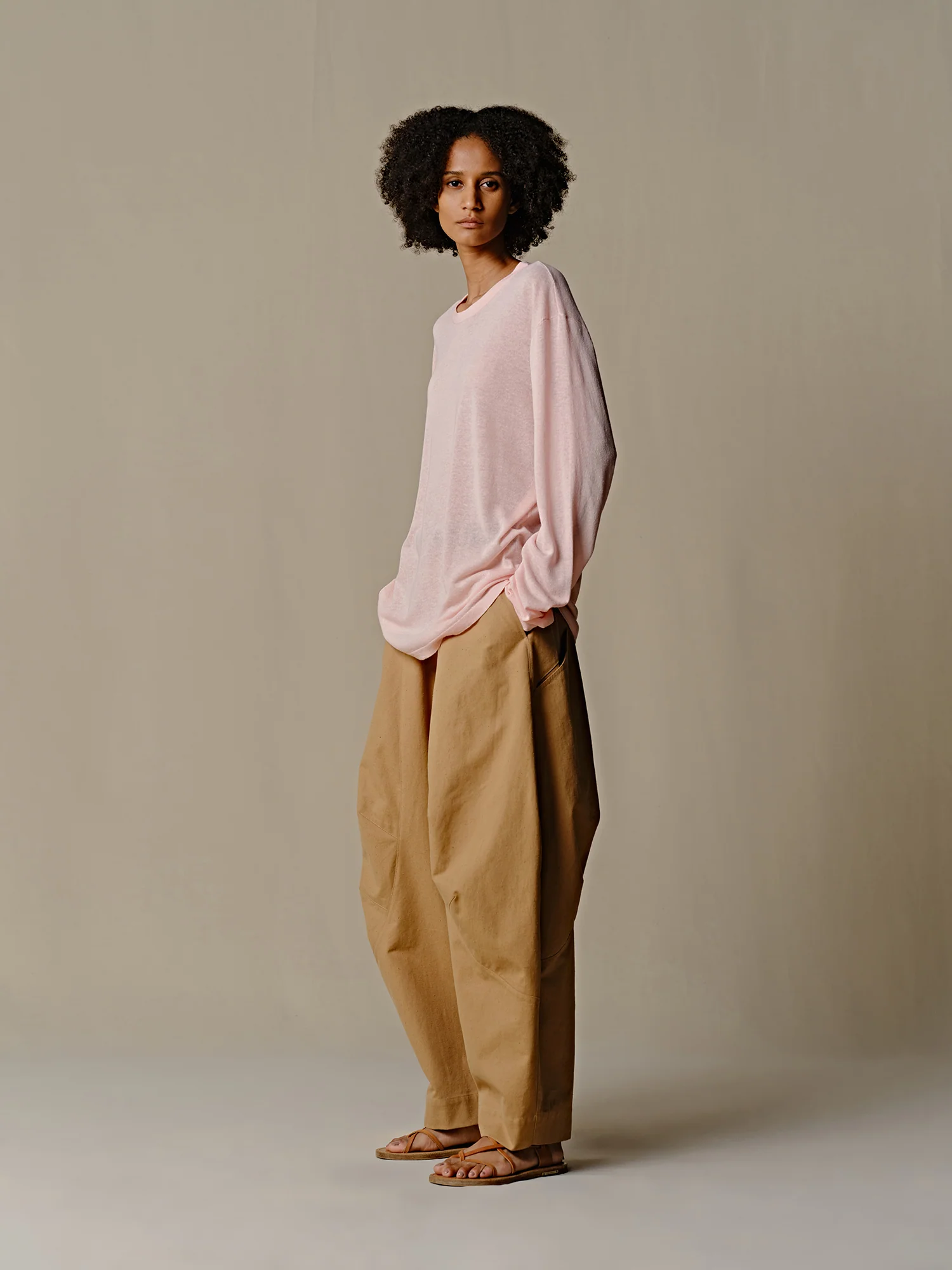 INTO THE EAST 25 Spring/Summer Micro-transparent Sweater ITE-E1DGSS020PK20KT-FEN Peach Pink E1DGSS019SG20KT - Image 3
